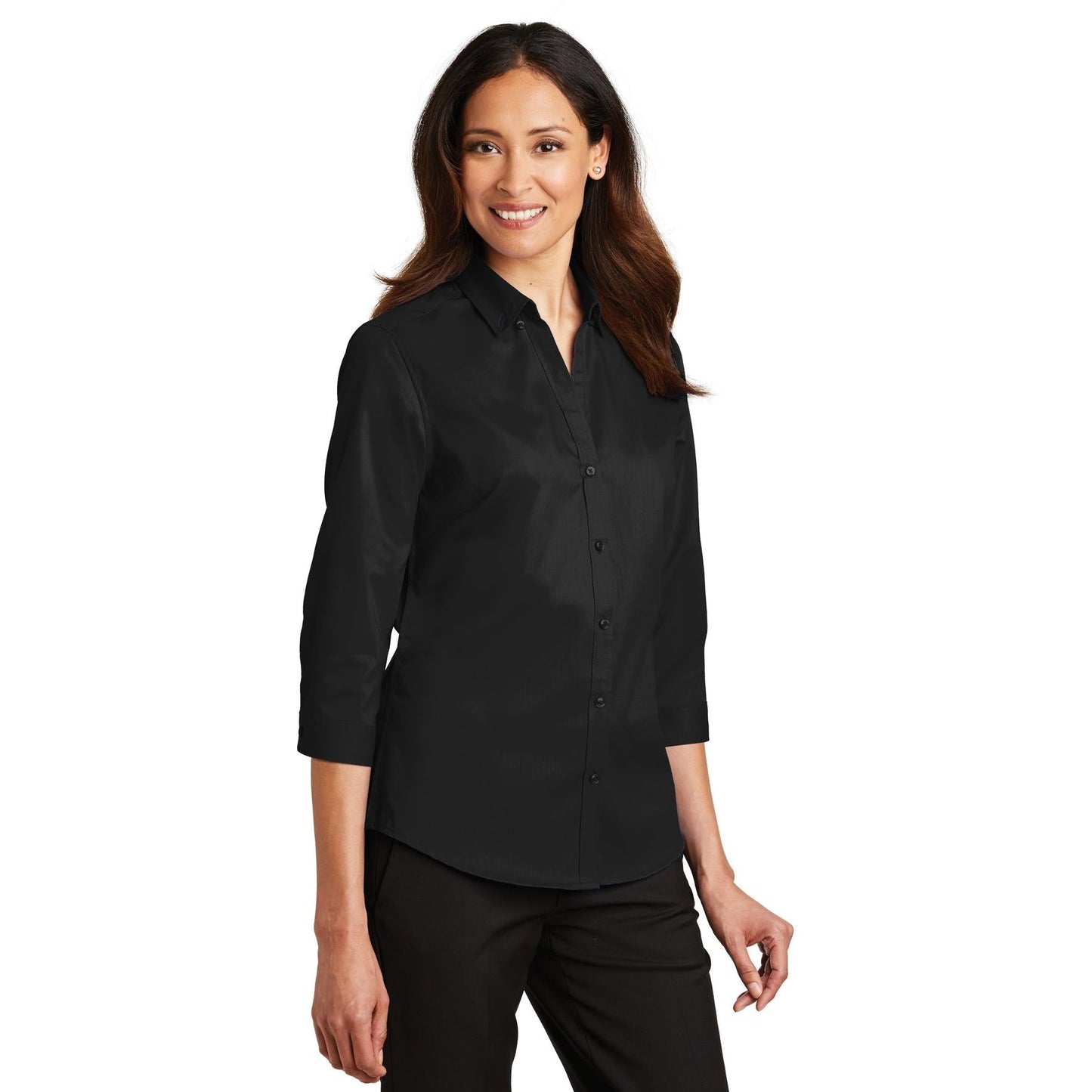 Black Button Up Shirts - Port Authority - Comfortable Twill