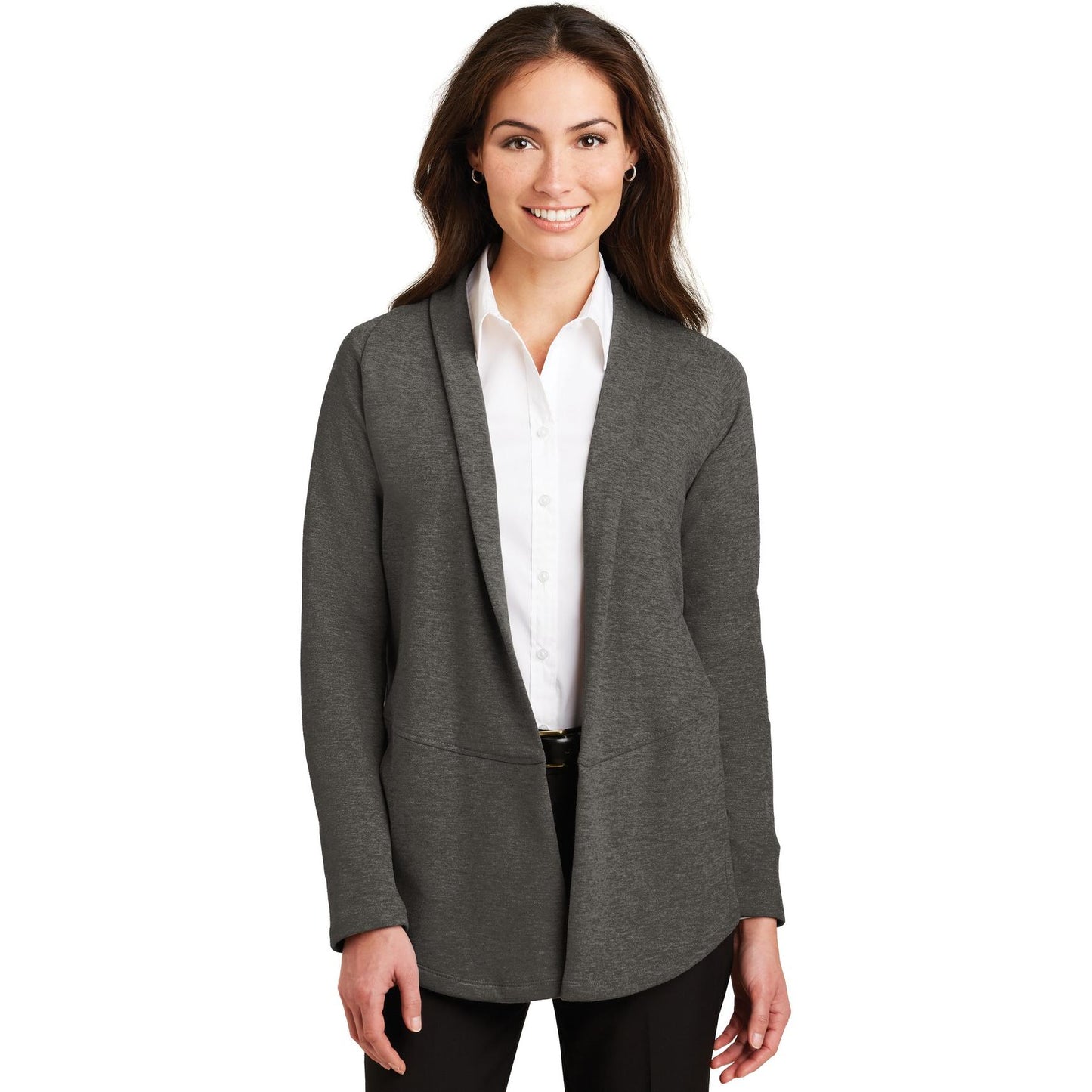 Charcoal Heather Cardigans - Port Authority - Soft Fabric