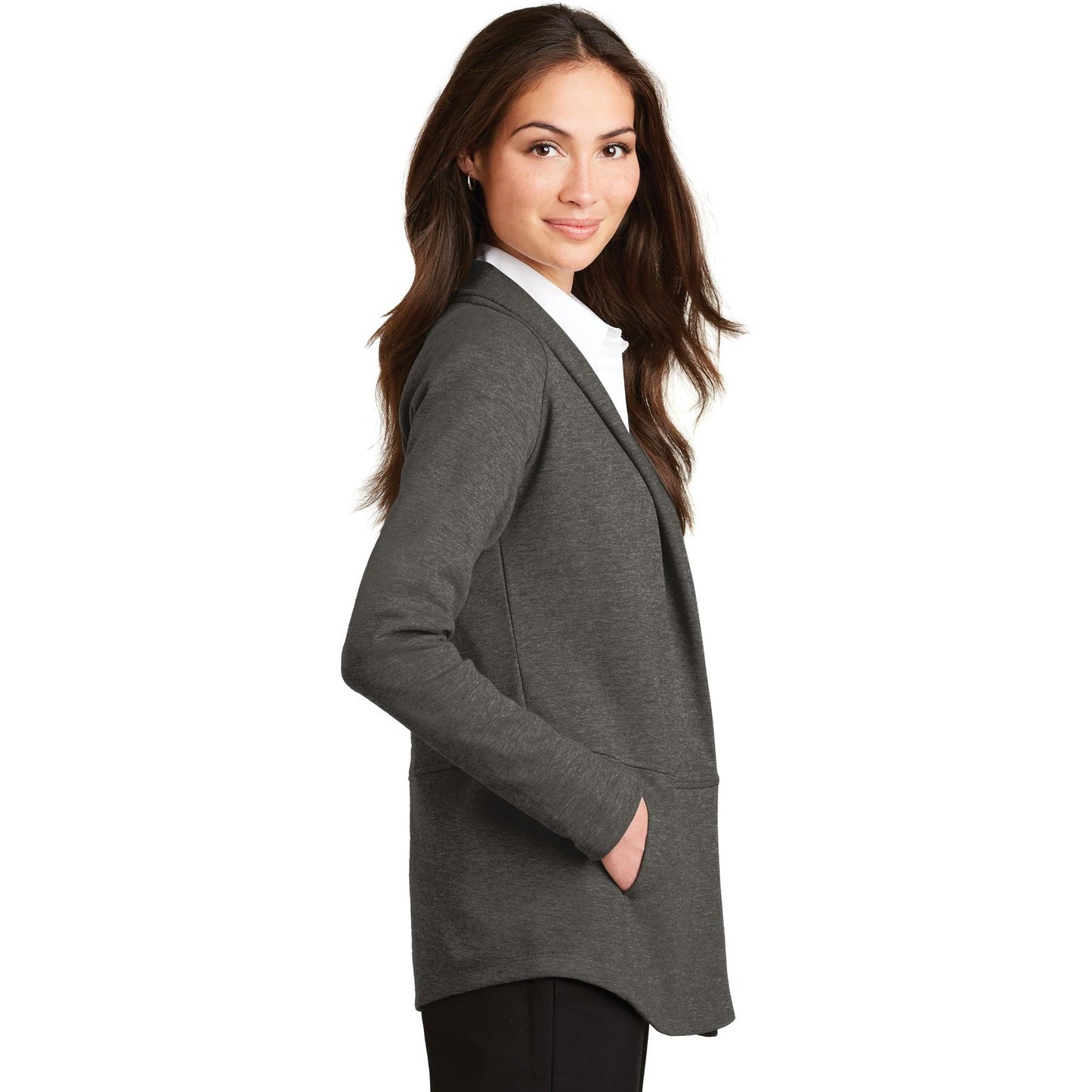 Charcoal Heather Cardigans - Port Authority - Soft Fabric