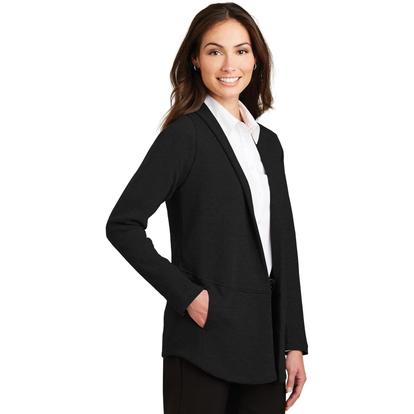 Charcoal Heather Cardigans - Port Authority - Soft Fabric