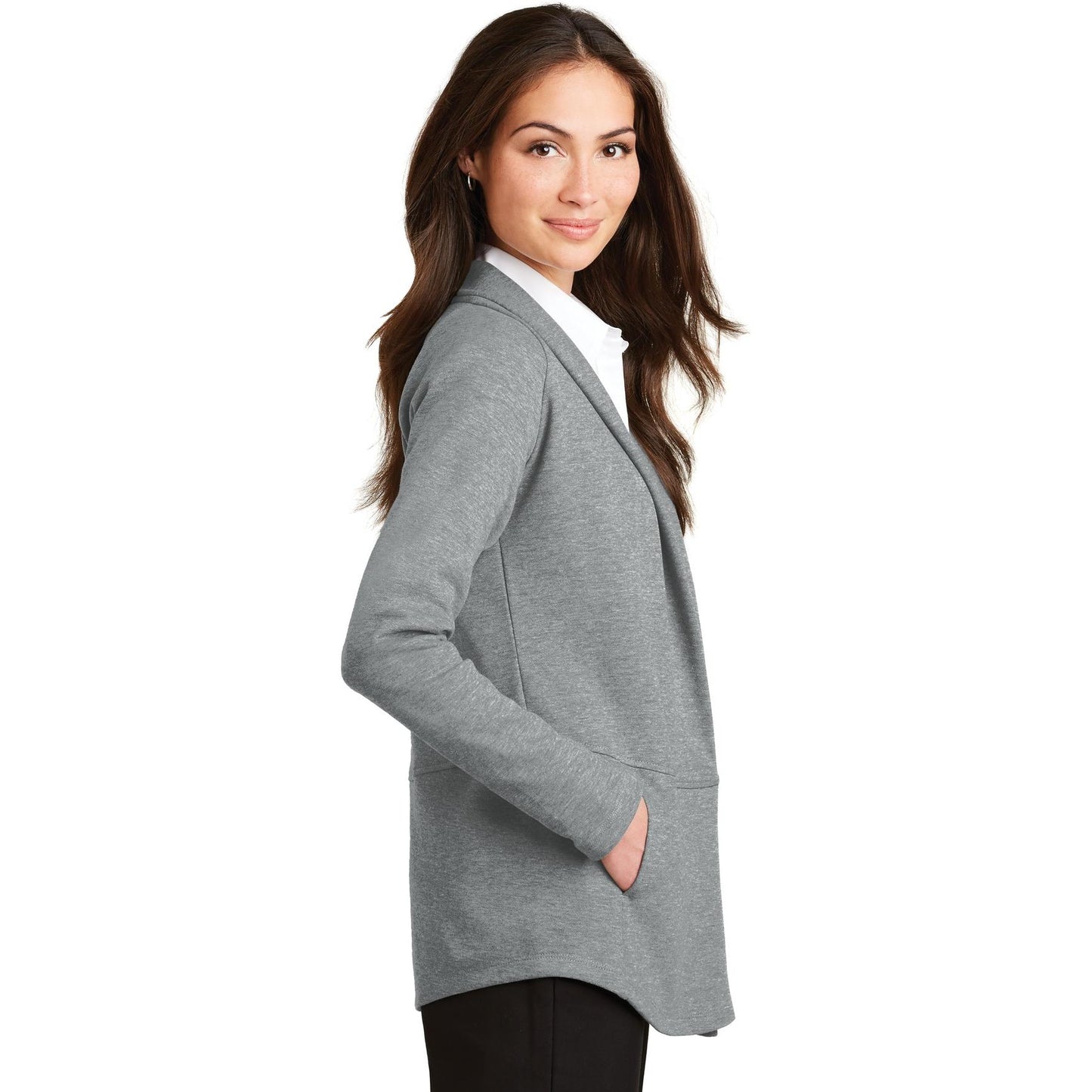 Charcoal Heather Cardigans - Port Authority - Soft Fabric