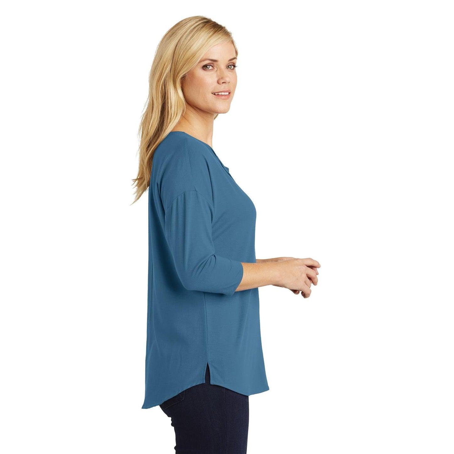 Black Polo Shirt - Port Authority - Soft Split Neck
