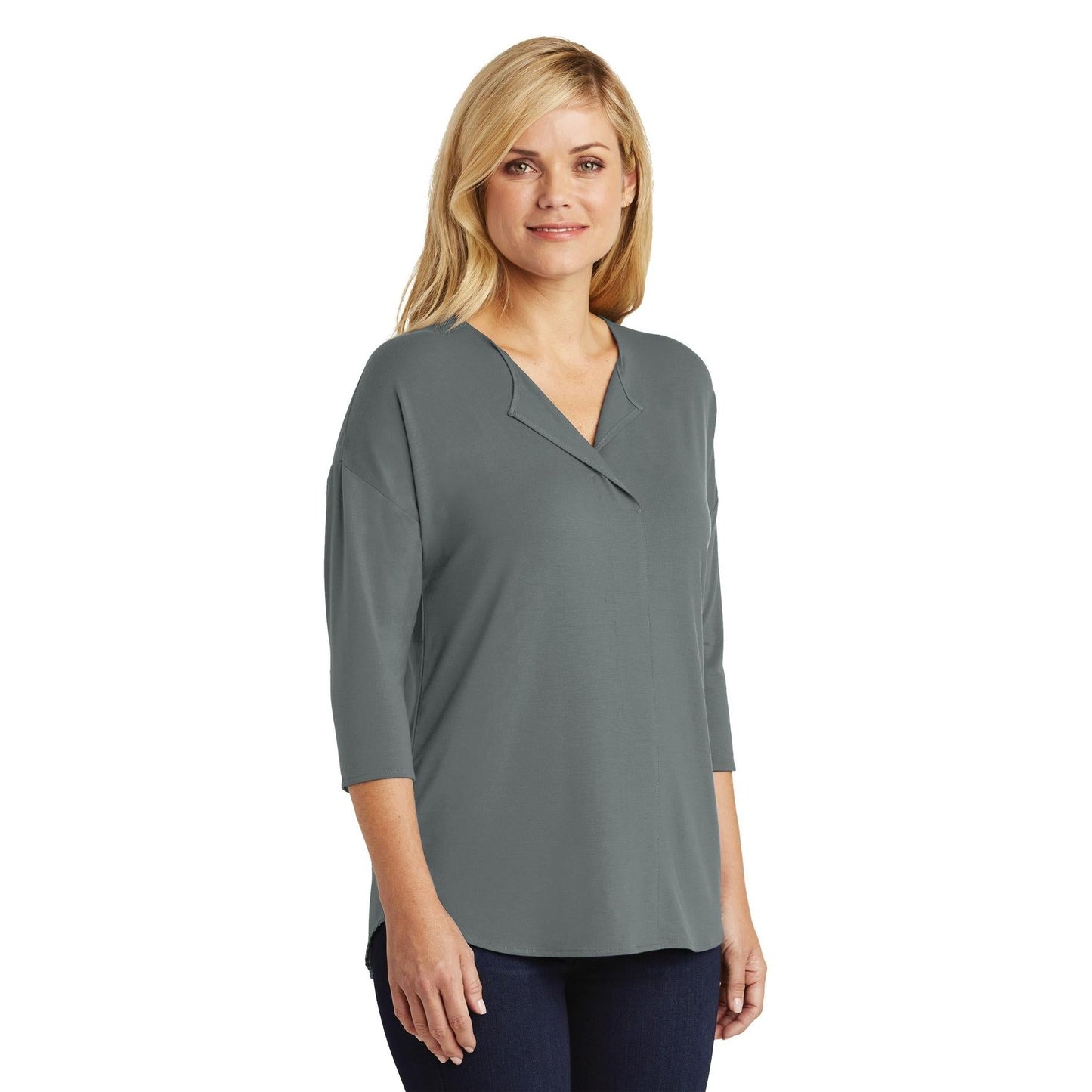 Black Polo Shirt - Port Authority - Soft Split Neck