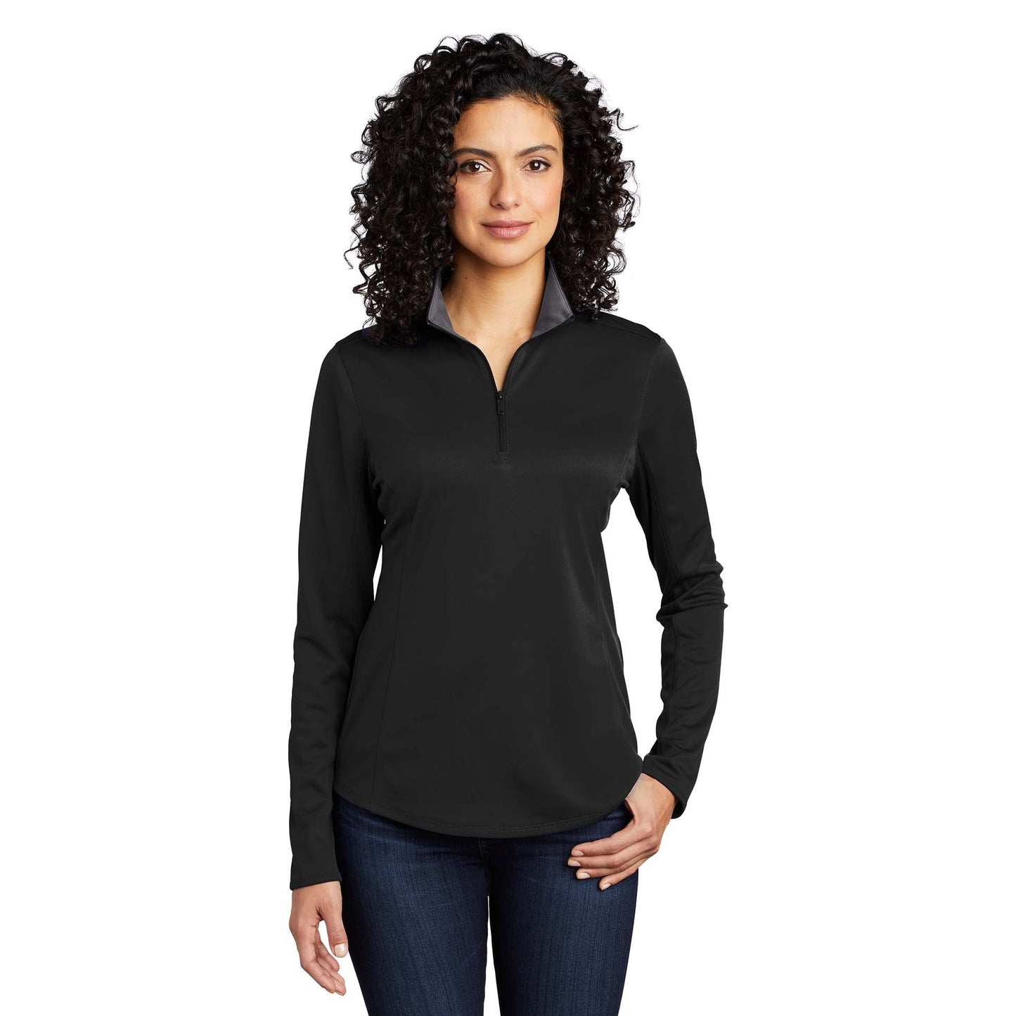 Black/Steel Grey Sweatshirts - Port Authority - Moisture Wicking