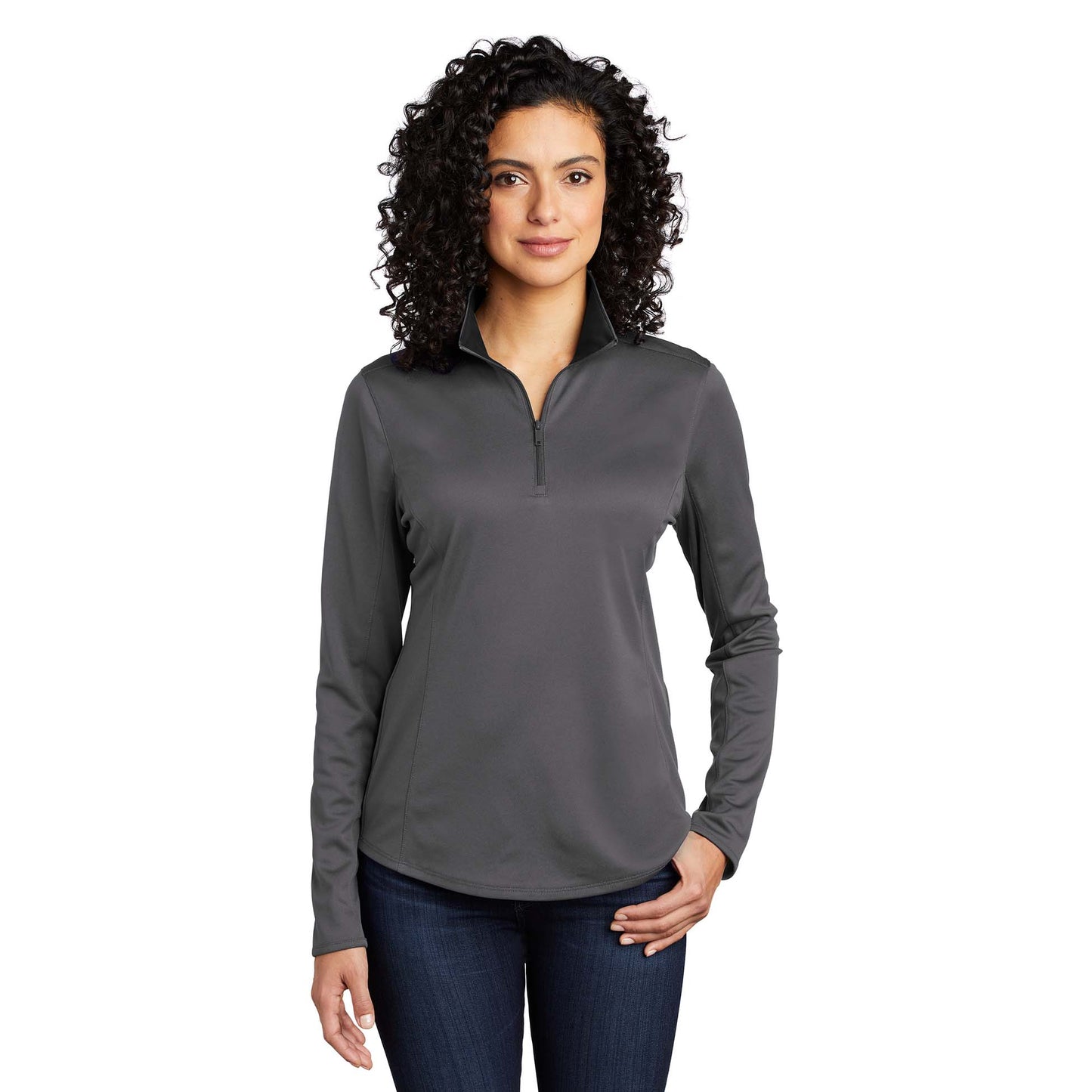 Black/Steel Grey Sweatshirts - Port Authority - Moisture Wicking