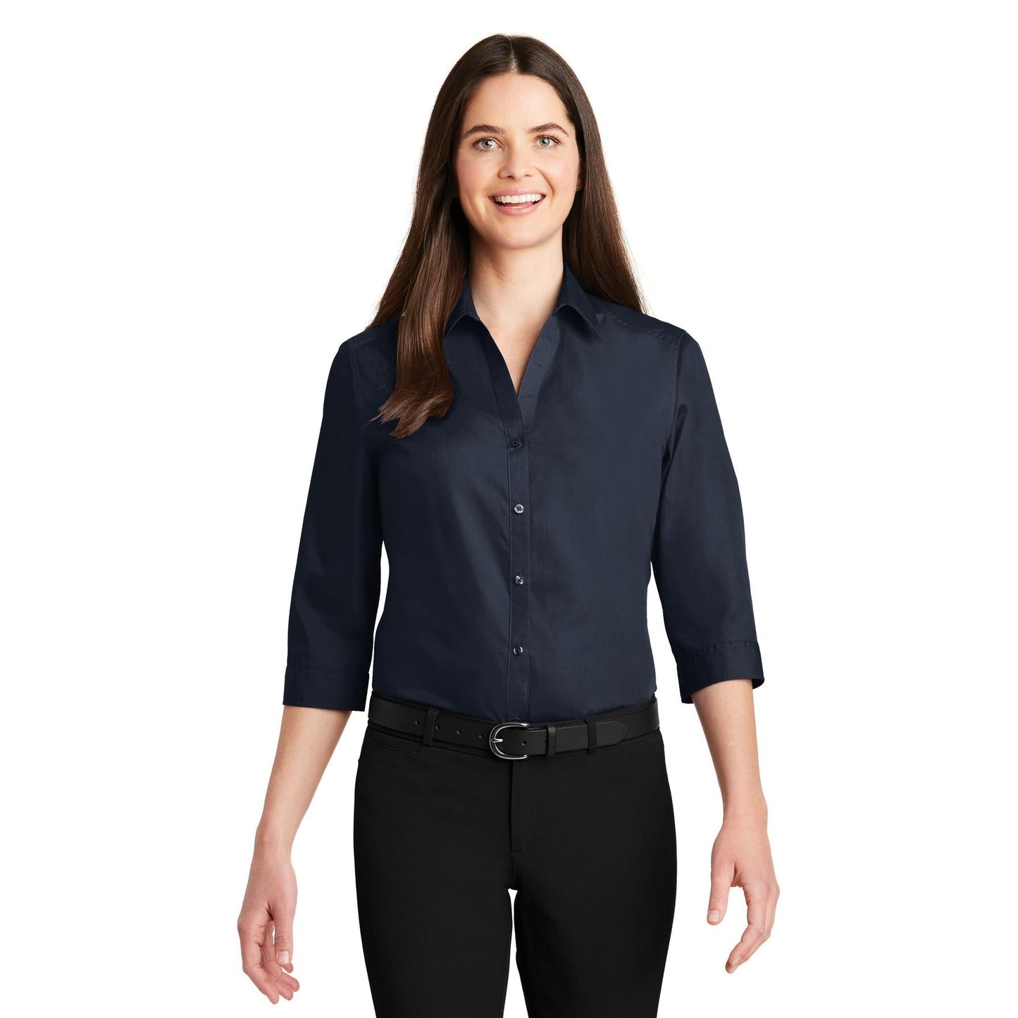 Deep Black Button Up Shirts - Port Authority - Stylish
