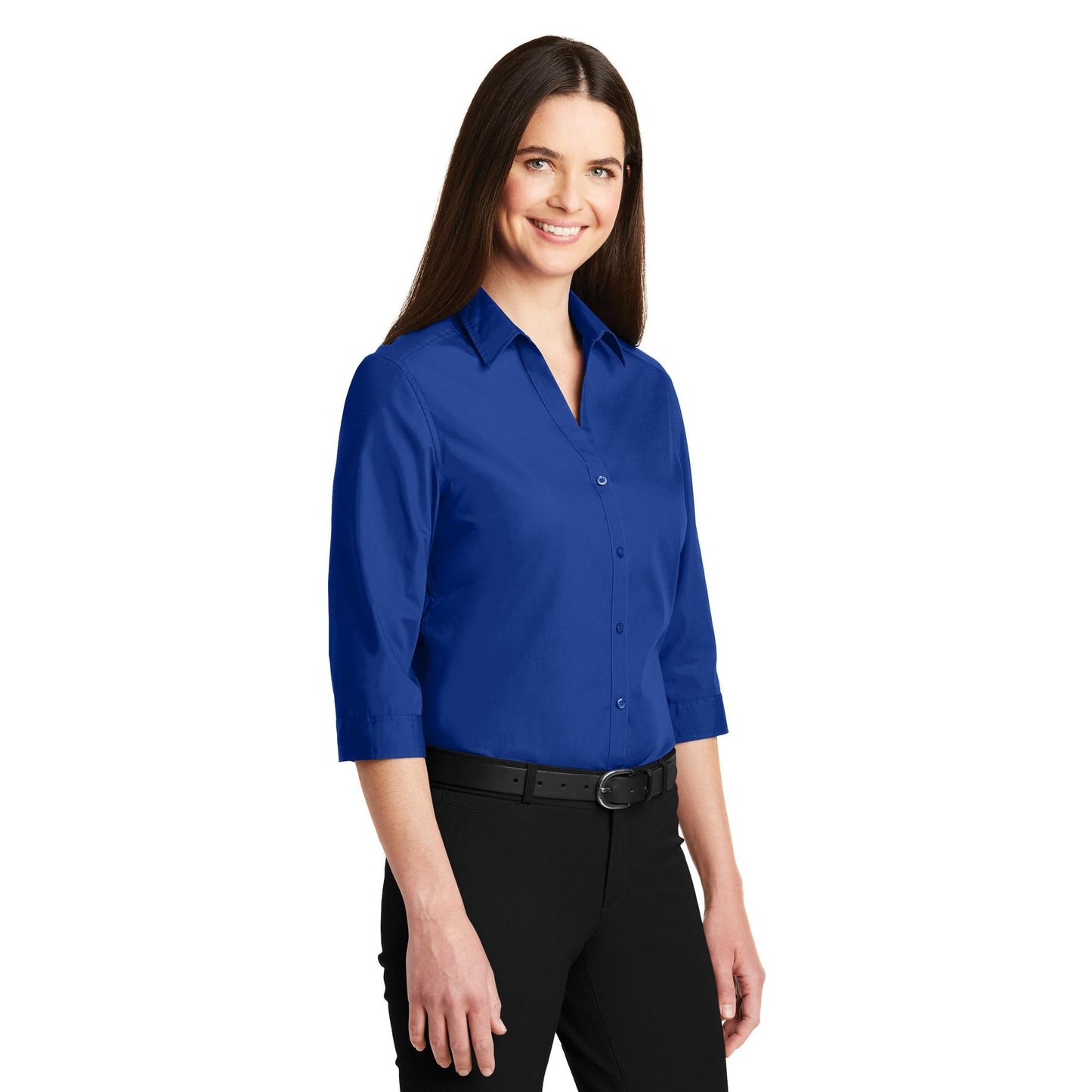Deep Black Button Up Shirts - Port Authority - Stylish