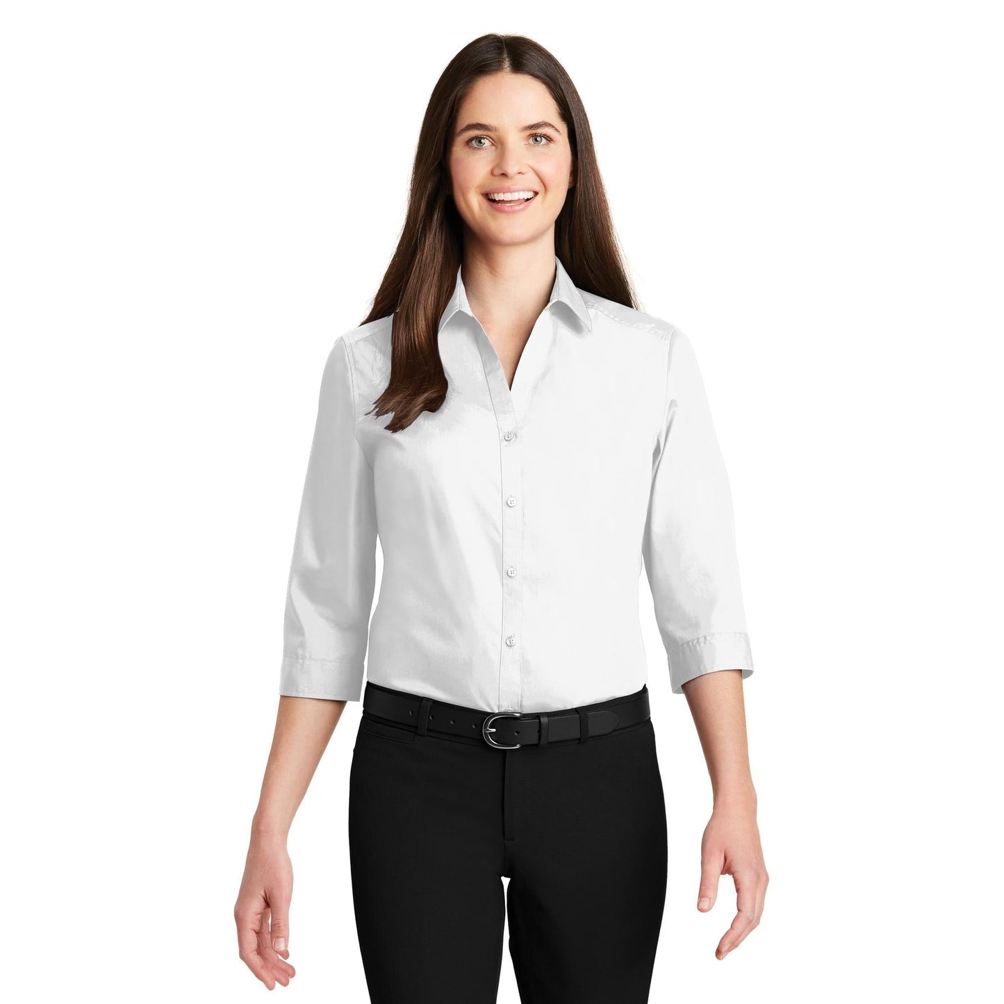 Deep Black Button Up Shirts - Port Authority - Stylish