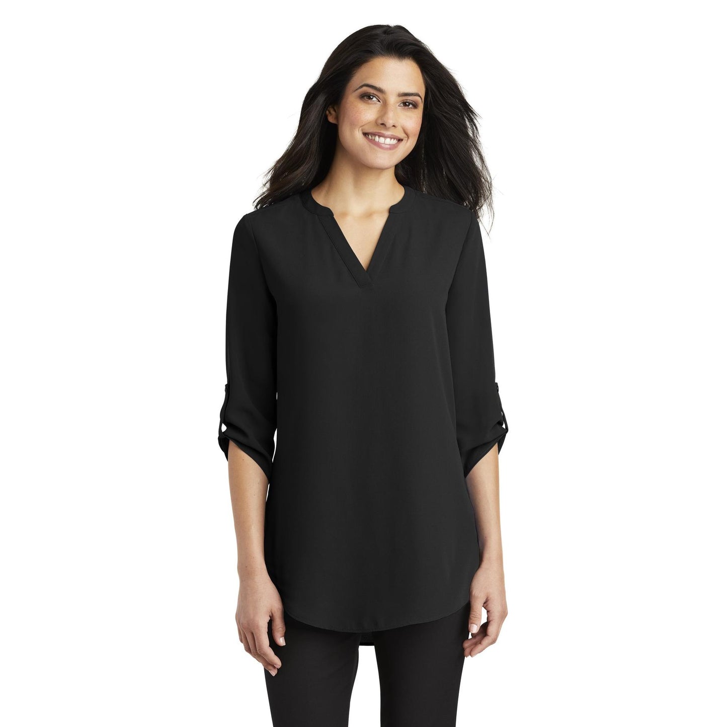Black Blouses - Stylish Tunic - Port Authority - V-Neck