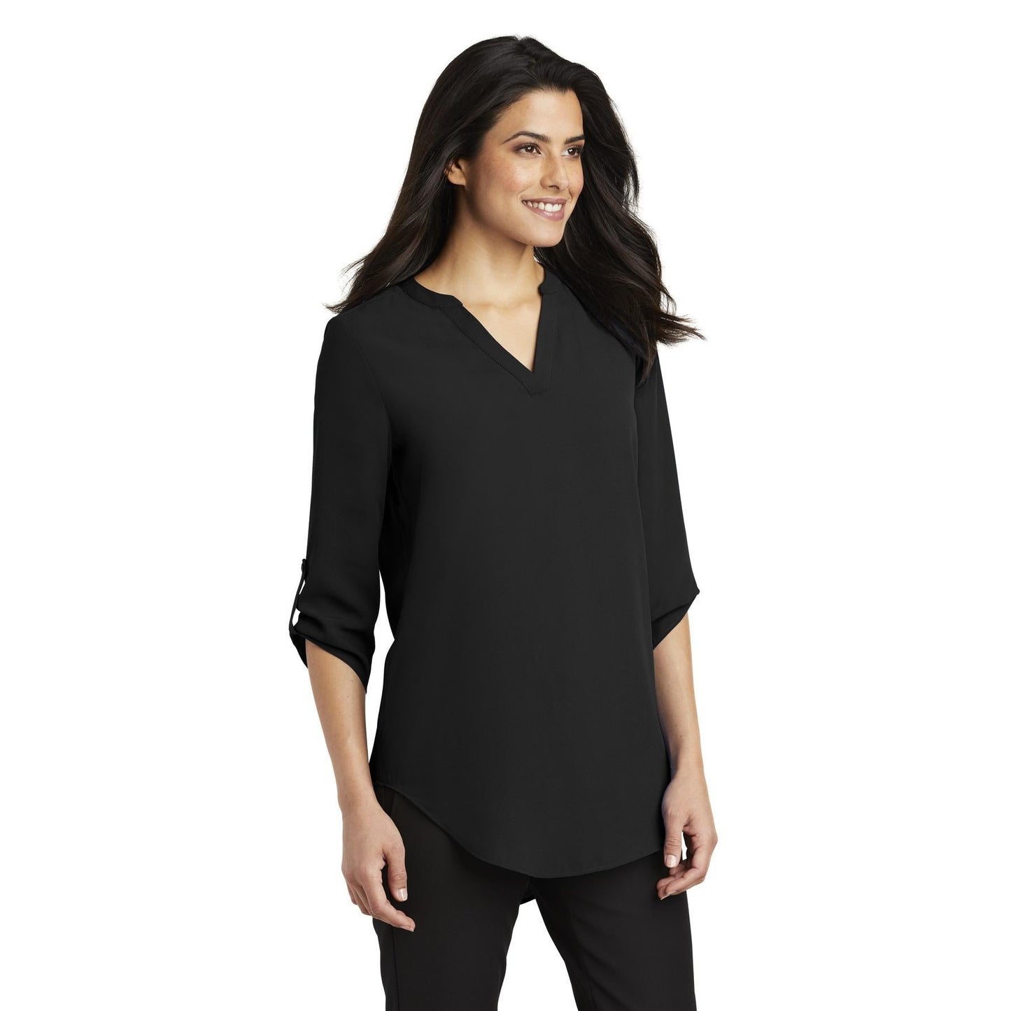 Black Blouses - Stylish Tunic - Port Authority - V-Neck