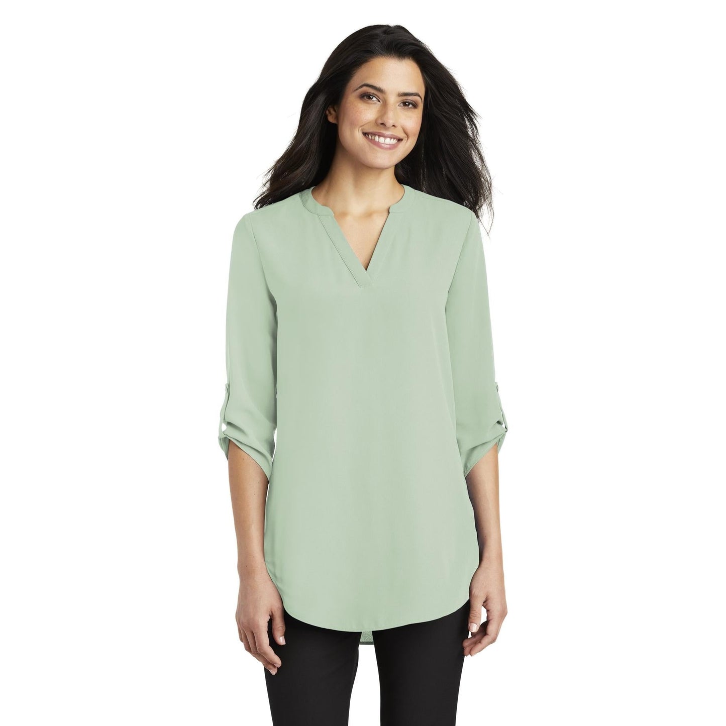 Black Blouses - Stylish Tunic - Port Authority - V-Neck