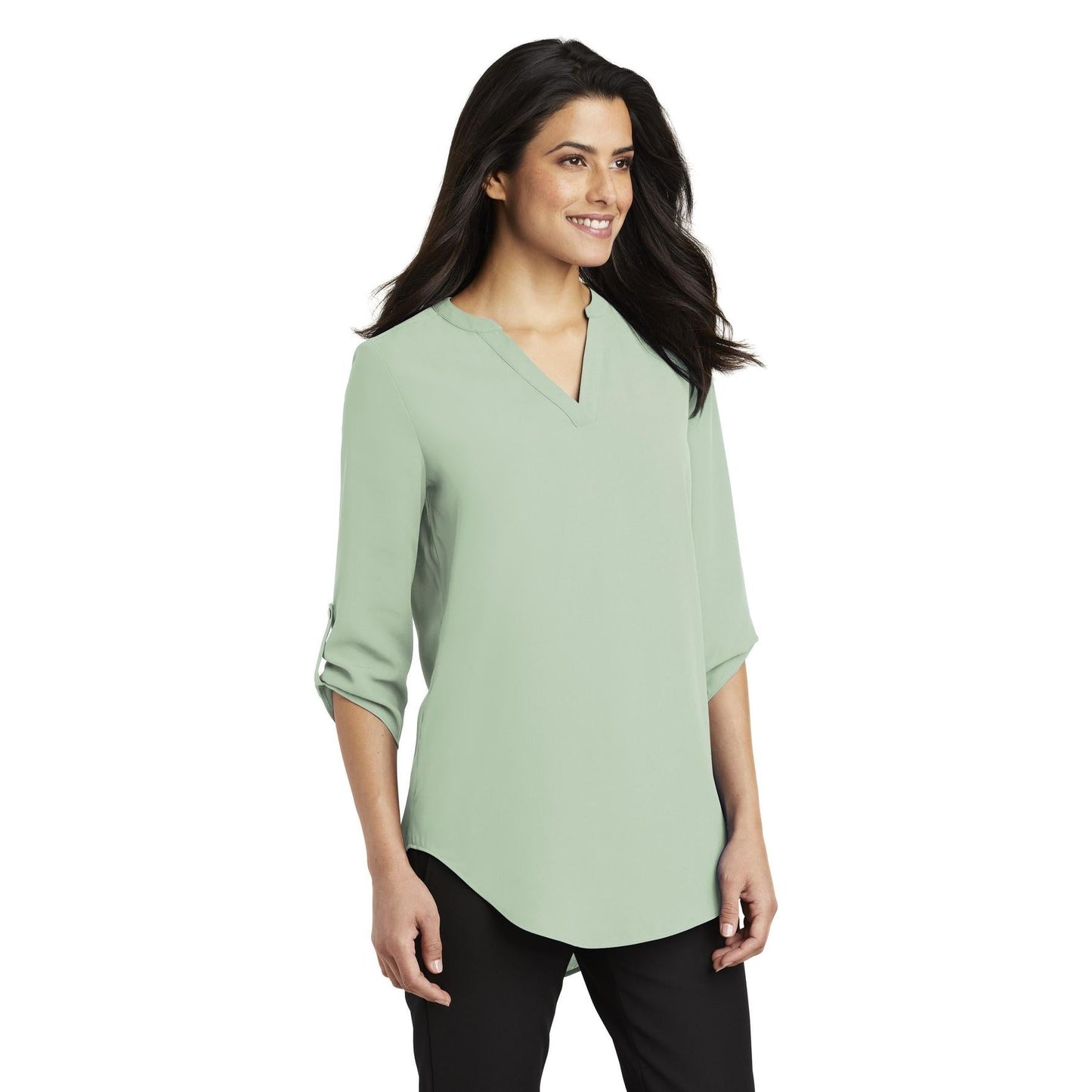 Black Blouses - Stylish Tunic - Port Authority - V-Neck