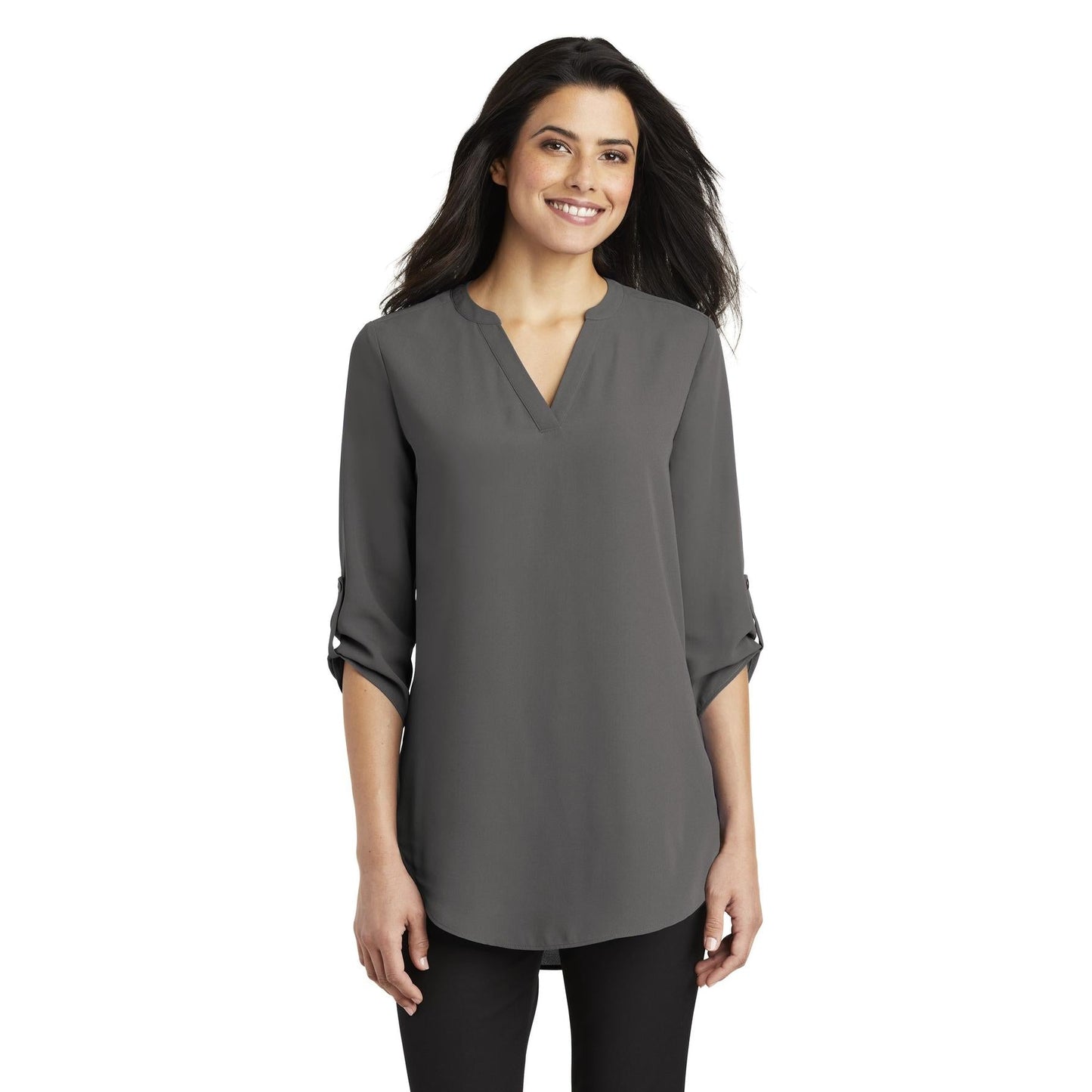 Black Blouses - Stylish Tunic - Port Authority - V-Neck