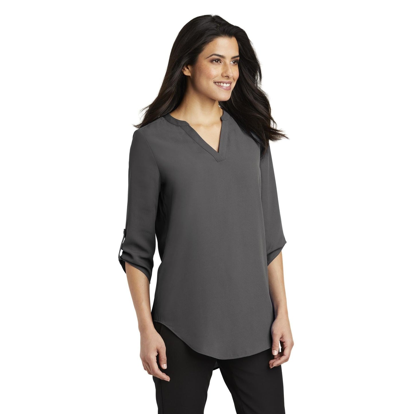 Black Blouses - Stylish Tunic - Port Authority - V-Neck