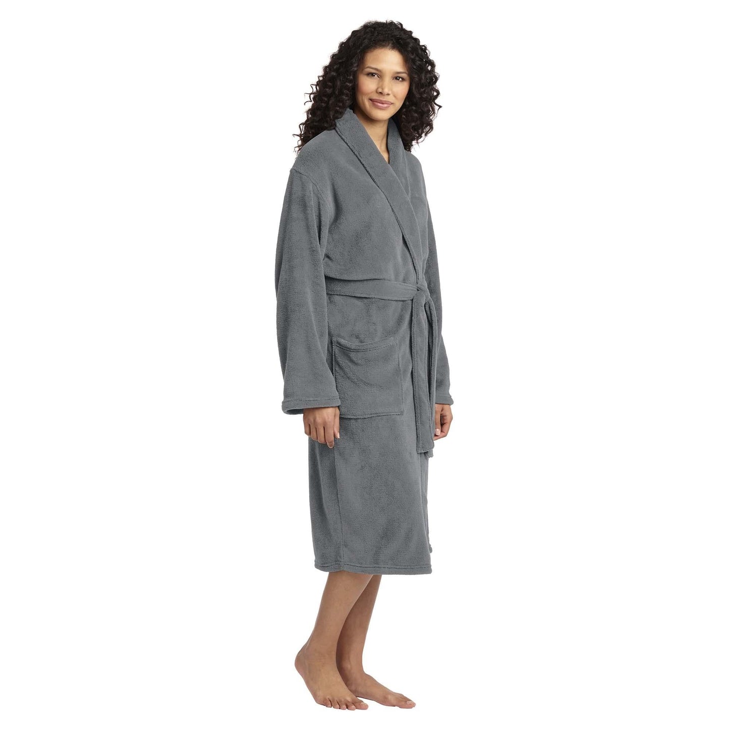 Deep Smoke Bathrobe - Port Authority - Plush Microfleece