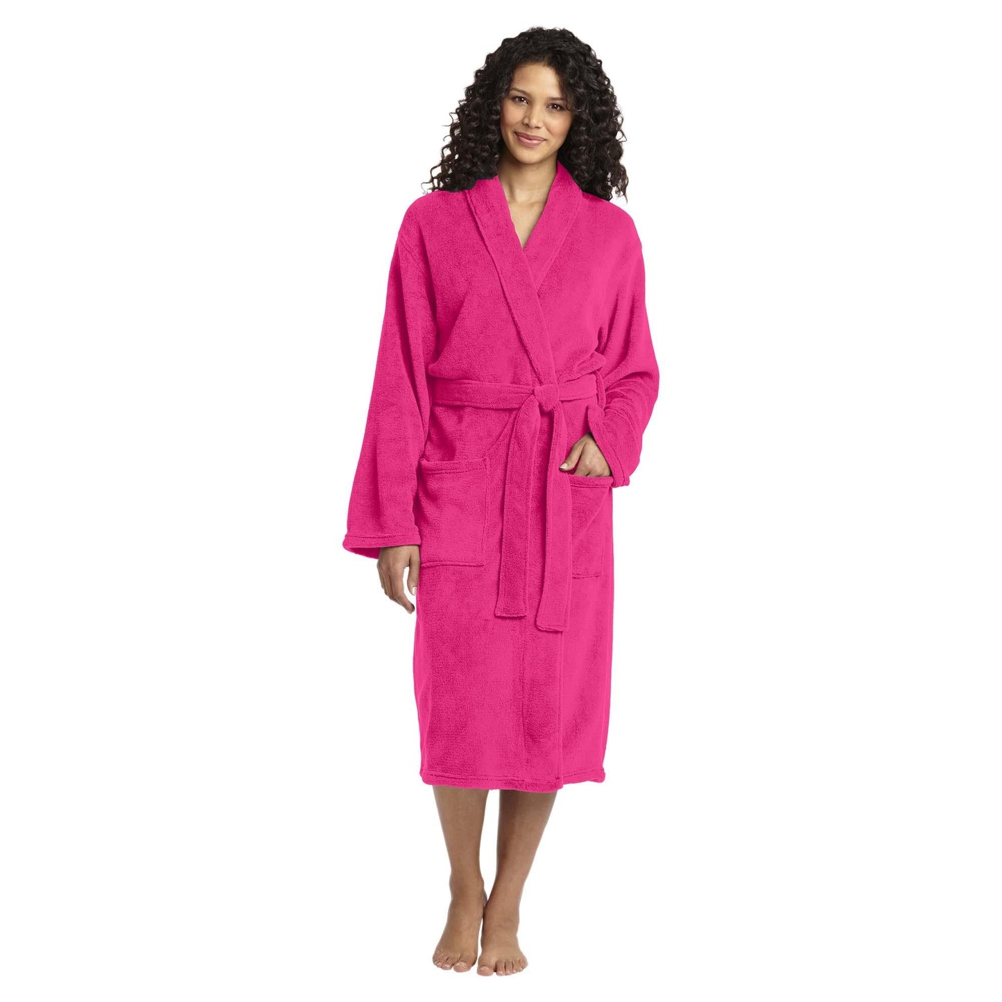 Deep Smoke Bathrobe - Port Authority - Plush Microfleece