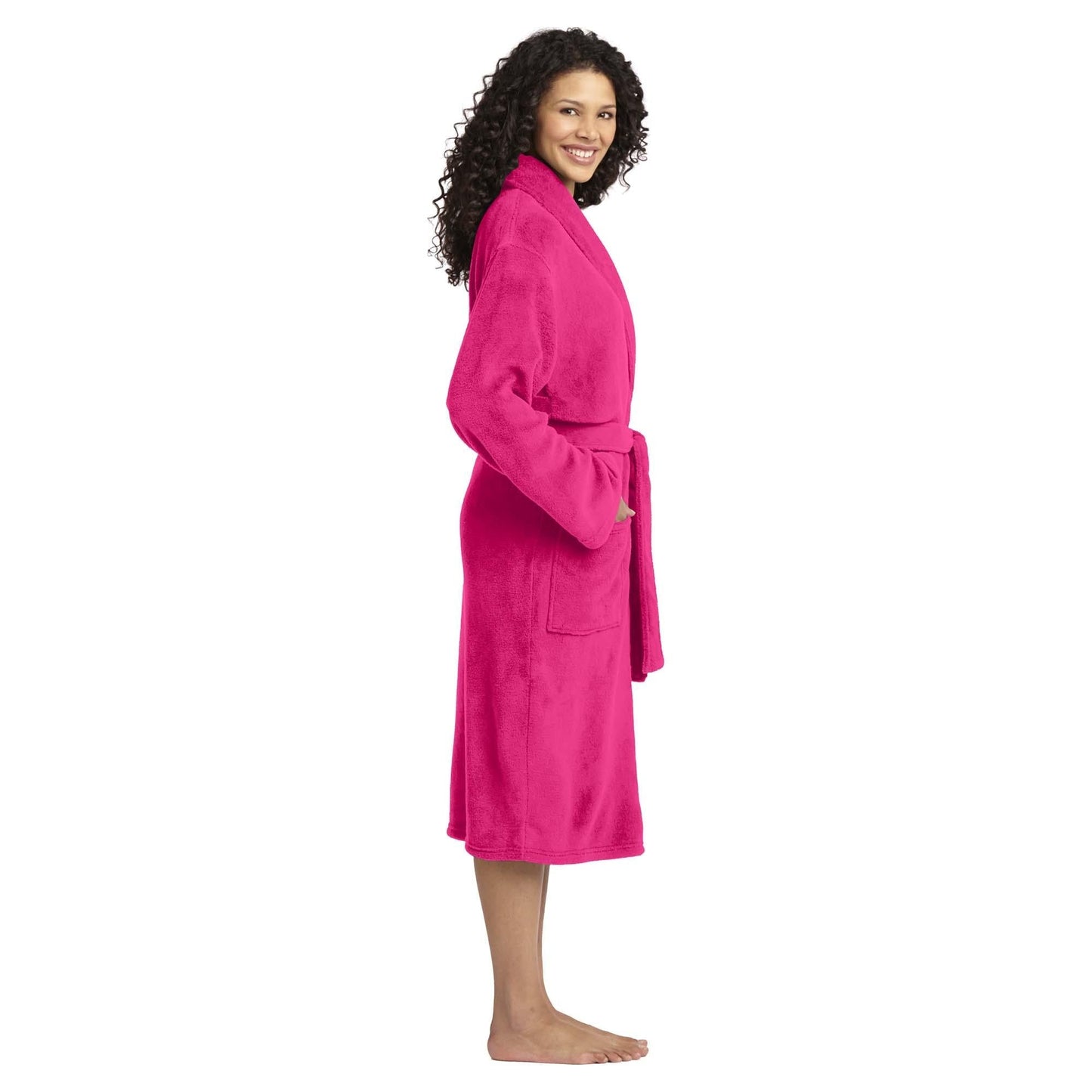 Deep Smoke Bathrobe - Port Authority - Plush Microfleece