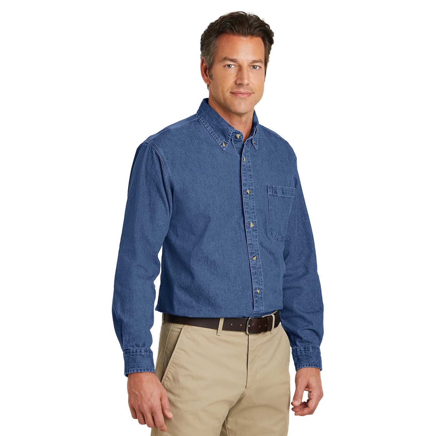 Dark Blue Denim Shirt - Port Authority - Quality Fabric