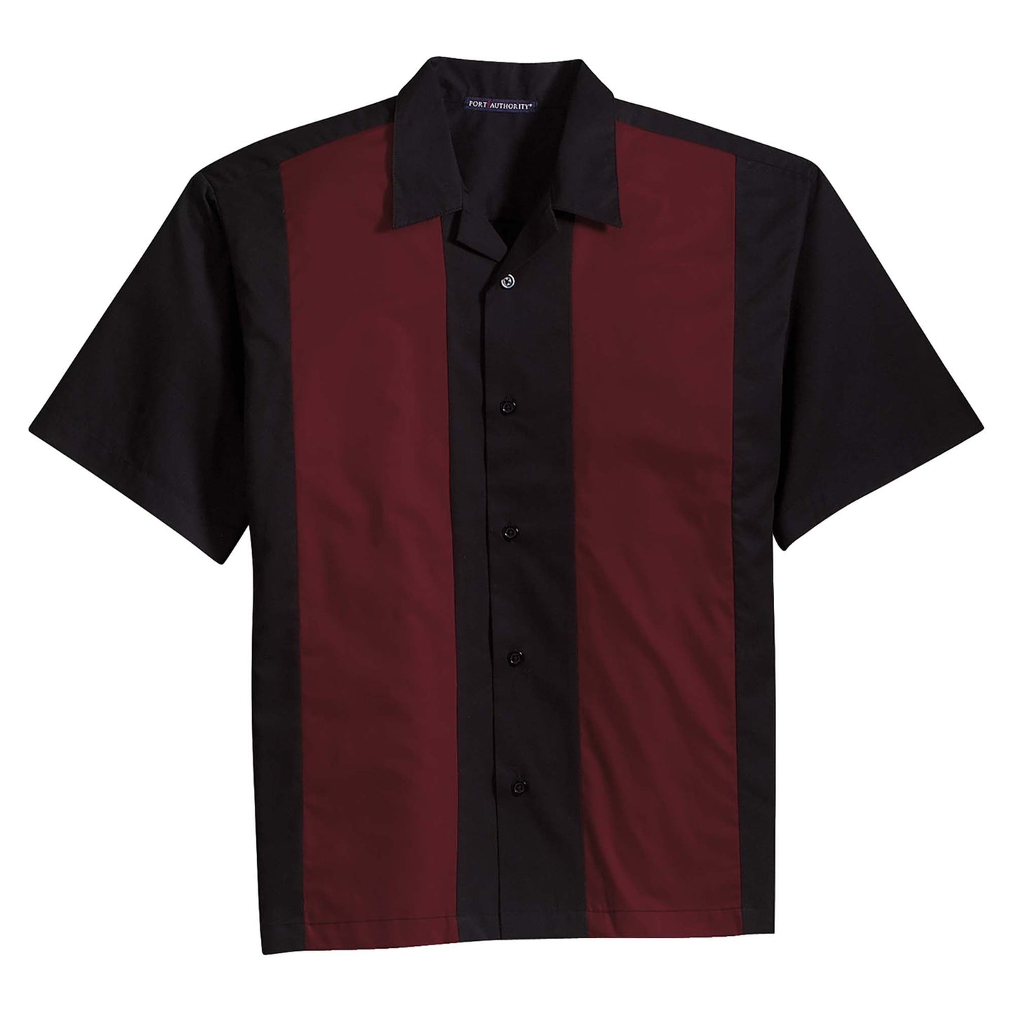 Black/Light Stone Button Up Shirt - Port Authority - Soft