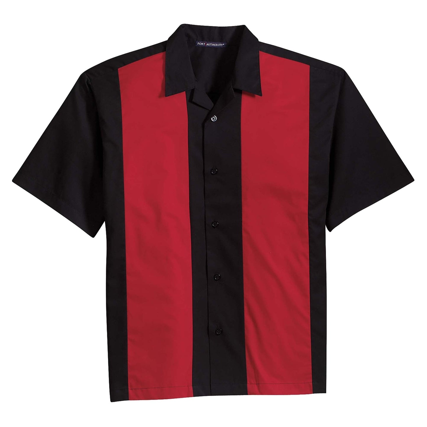 Black/Light Stone Button Up Shirt - Port Authority - Soft