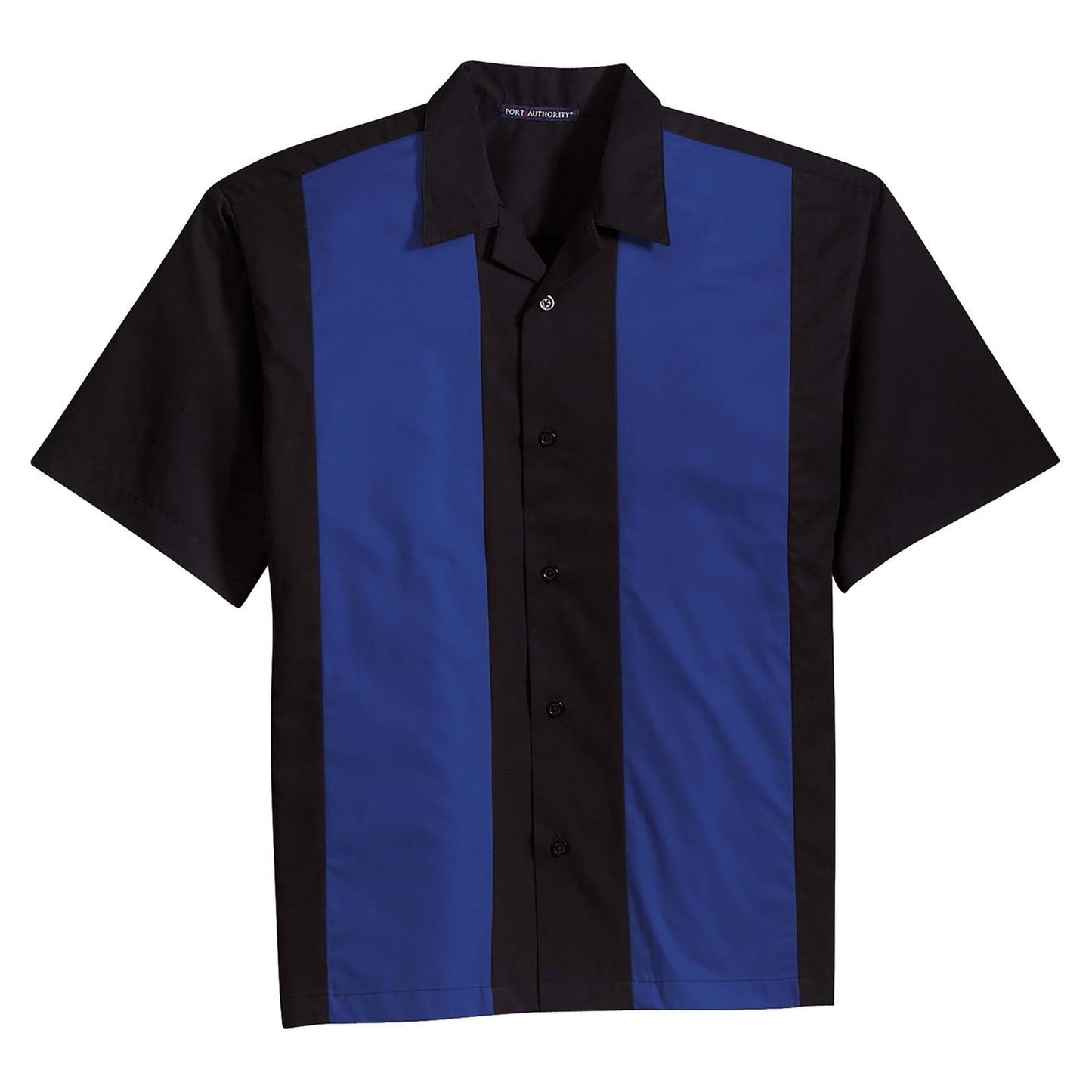 Black/Light Stone Button Up Shirt - Port Authority - Soft