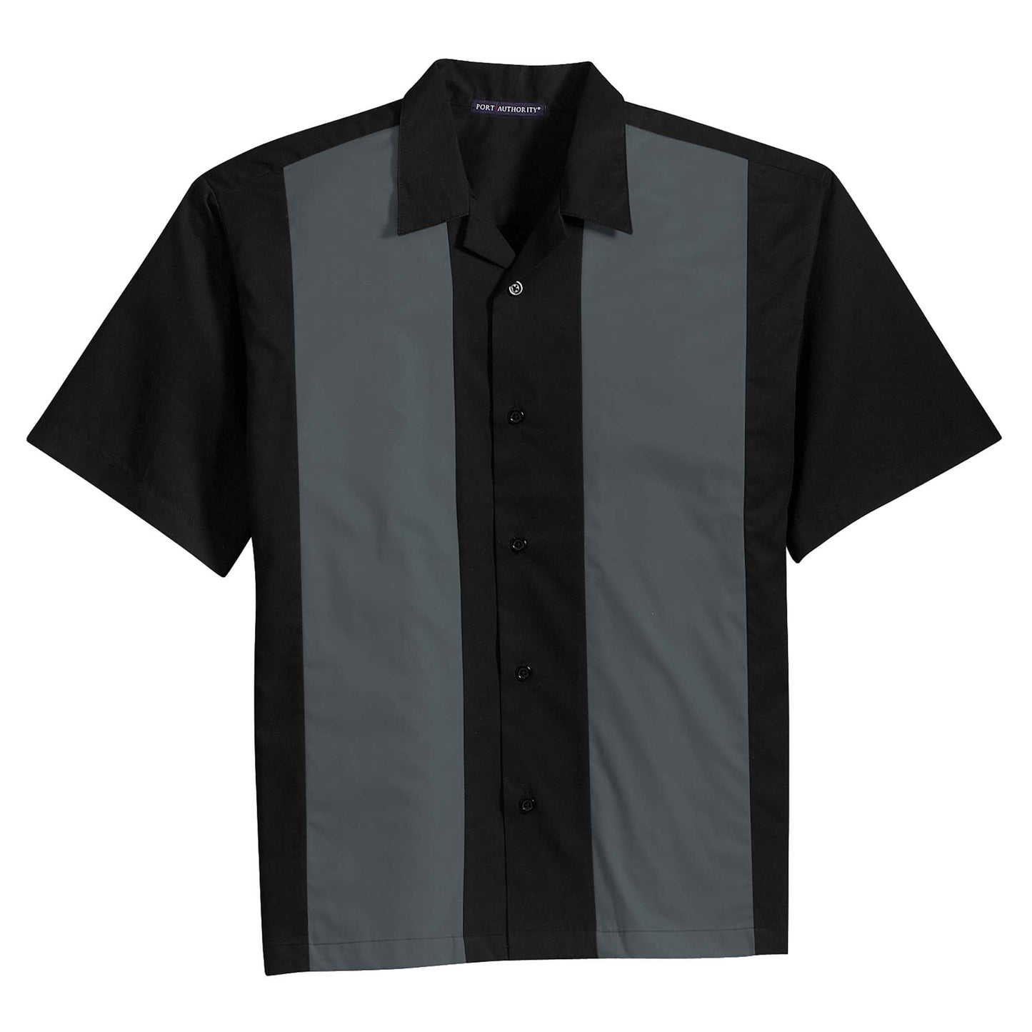 Black/Light Stone Button Up Shirt - Port Authority - Soft