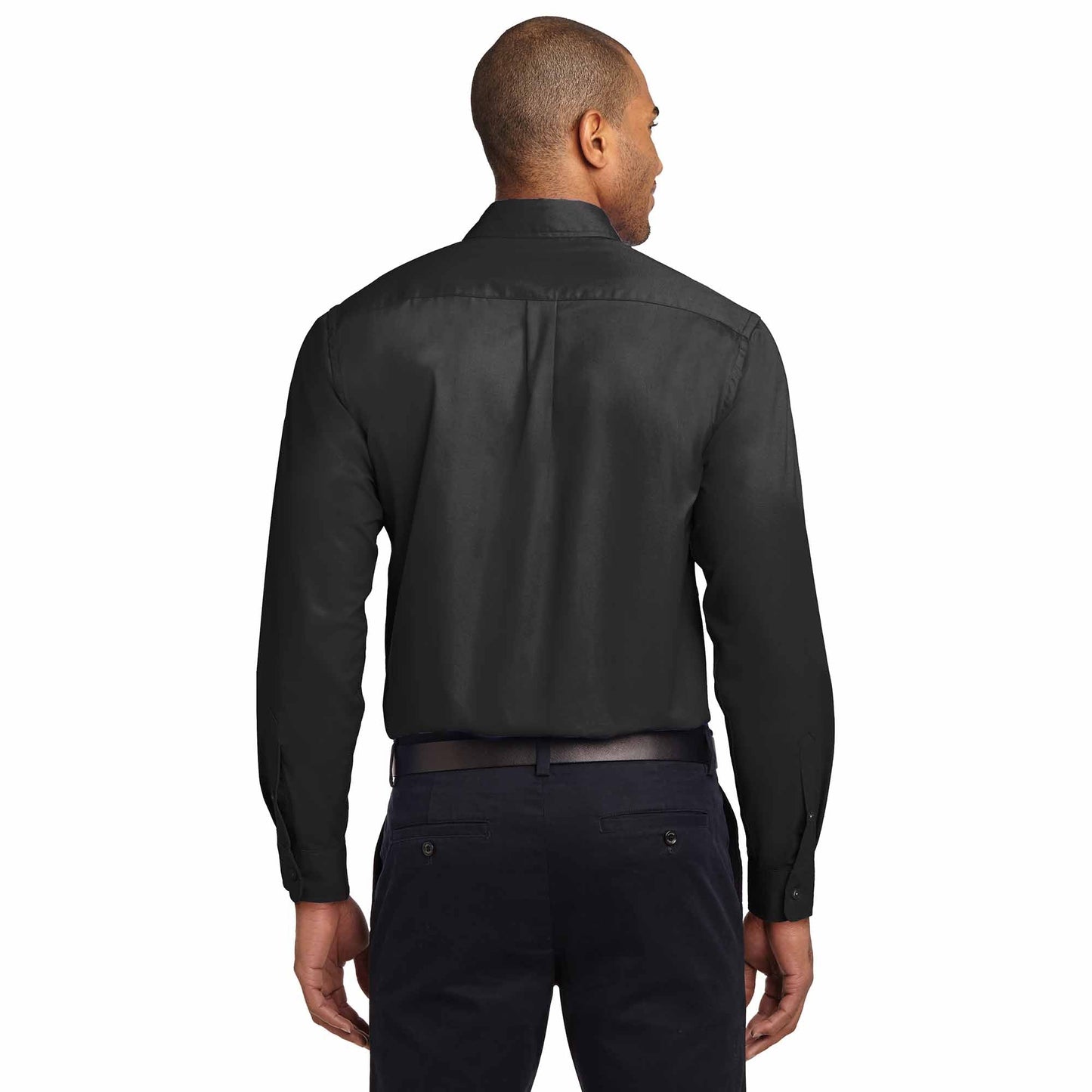 Black/Light Stone Button Up Shirt - Port Authority - Durable