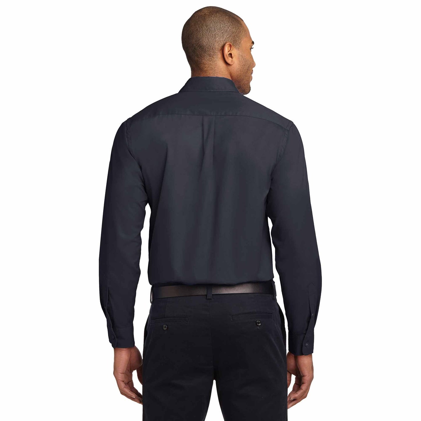 Black/Light Stone Button Up Shirt - Port Authority - Durable