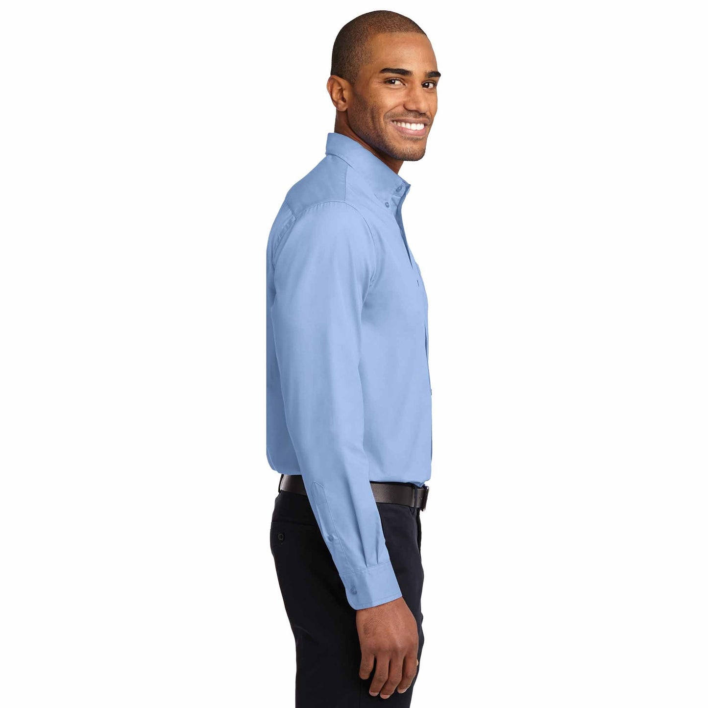 Black/Light Stone Button Up Shirt - Port Authority - Durable