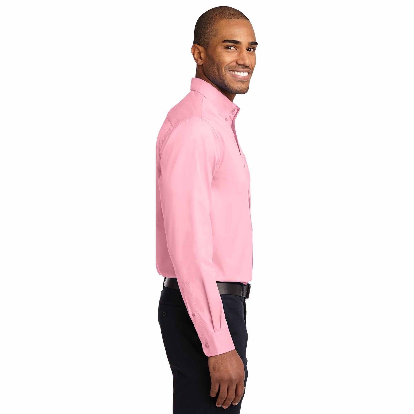 Black/Light Stone Button Up Shirt - Port Authority - Durable