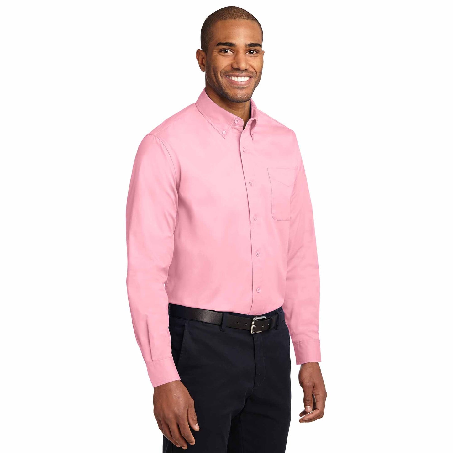 Black/Light Stone Button Up Shirt - Port Authority - Durable