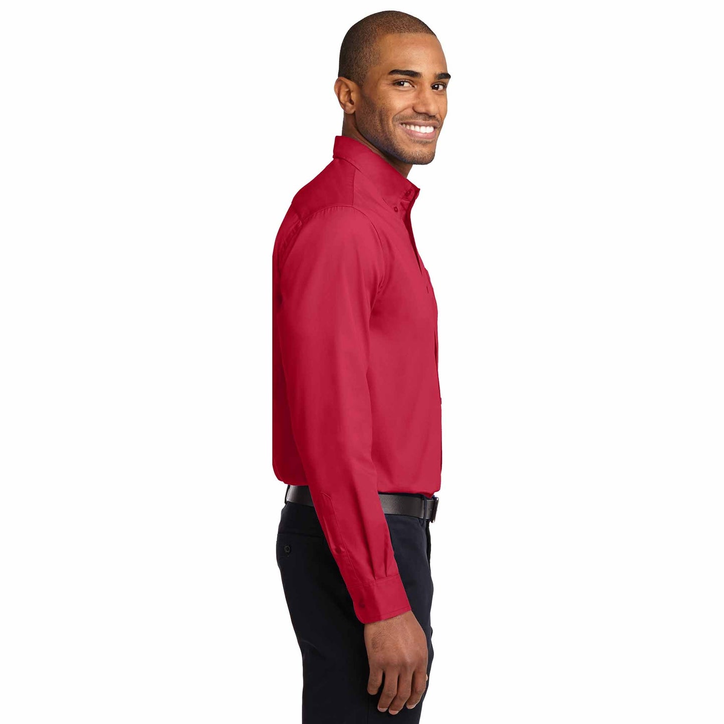 Black/Light Stone Button Up Shirt - Port Authority - Durable