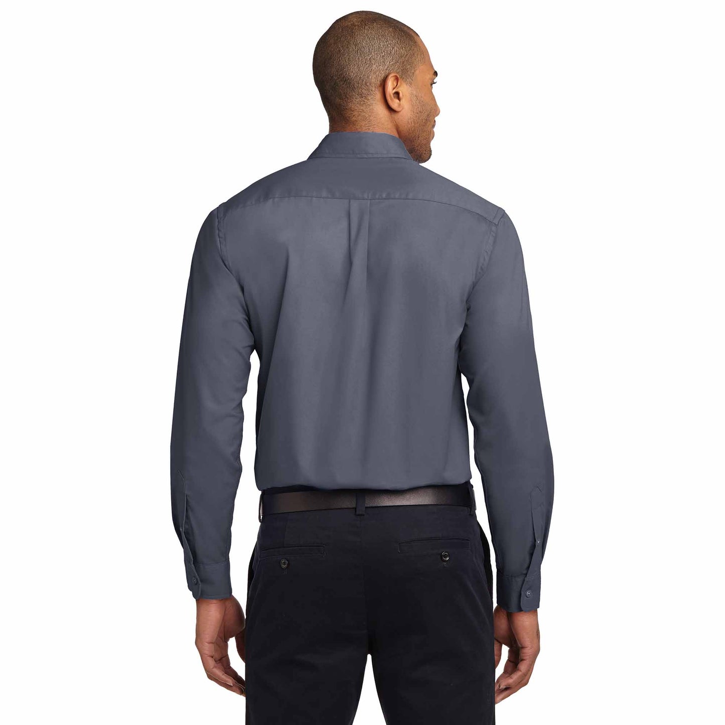 Black/Light Stone Button Up Shirt - Port Authority - Durable