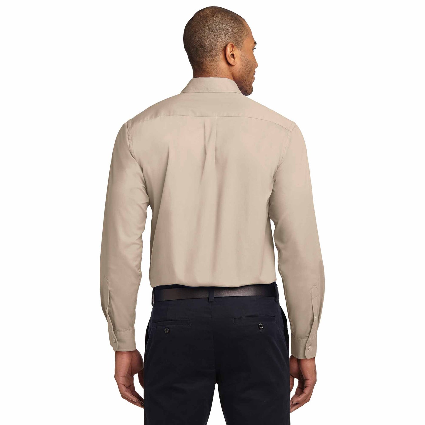 Black/Light Stone Button Up Shirt - Port Authority - Durable