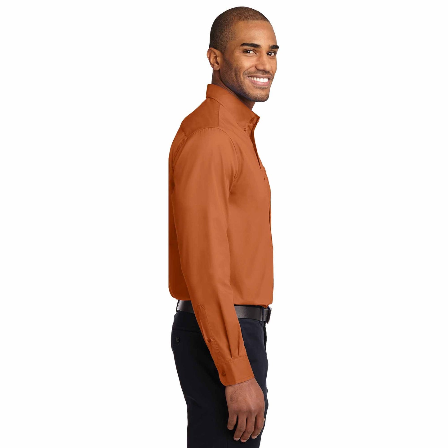 Black/Light Stone Button Up Shirt - Port Authority - Durable