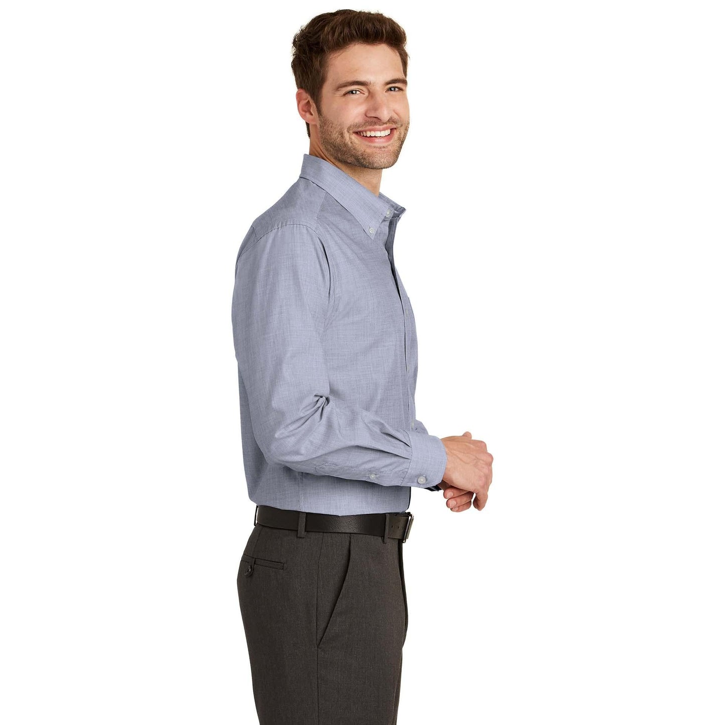 Chambray Blue Button Up Shirt - Port Authority - Easy Care
