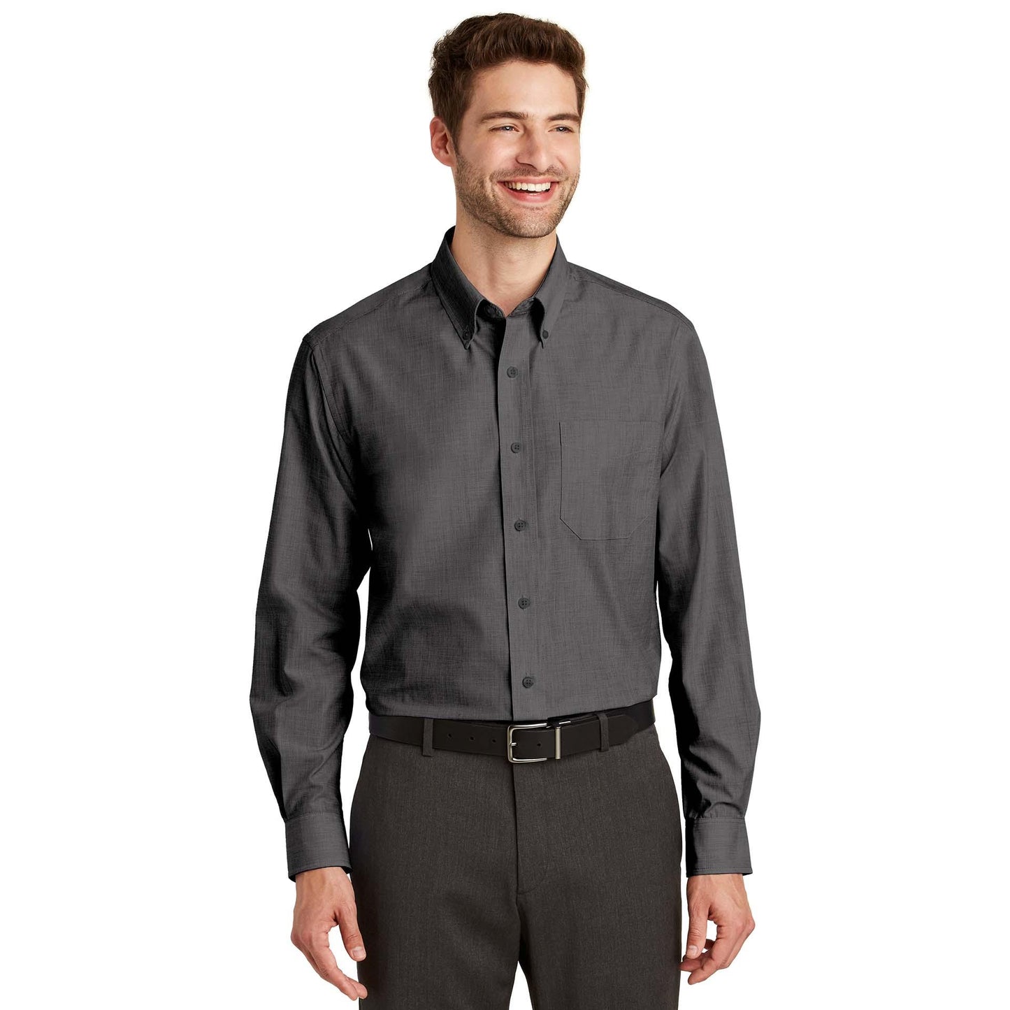 Chambray Blue Button Up Shirt - Port Authority - Easy Care