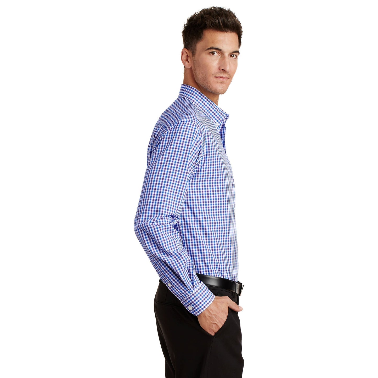 Black/Charcoal Button Up Shirts - Port Authority - Stylish
