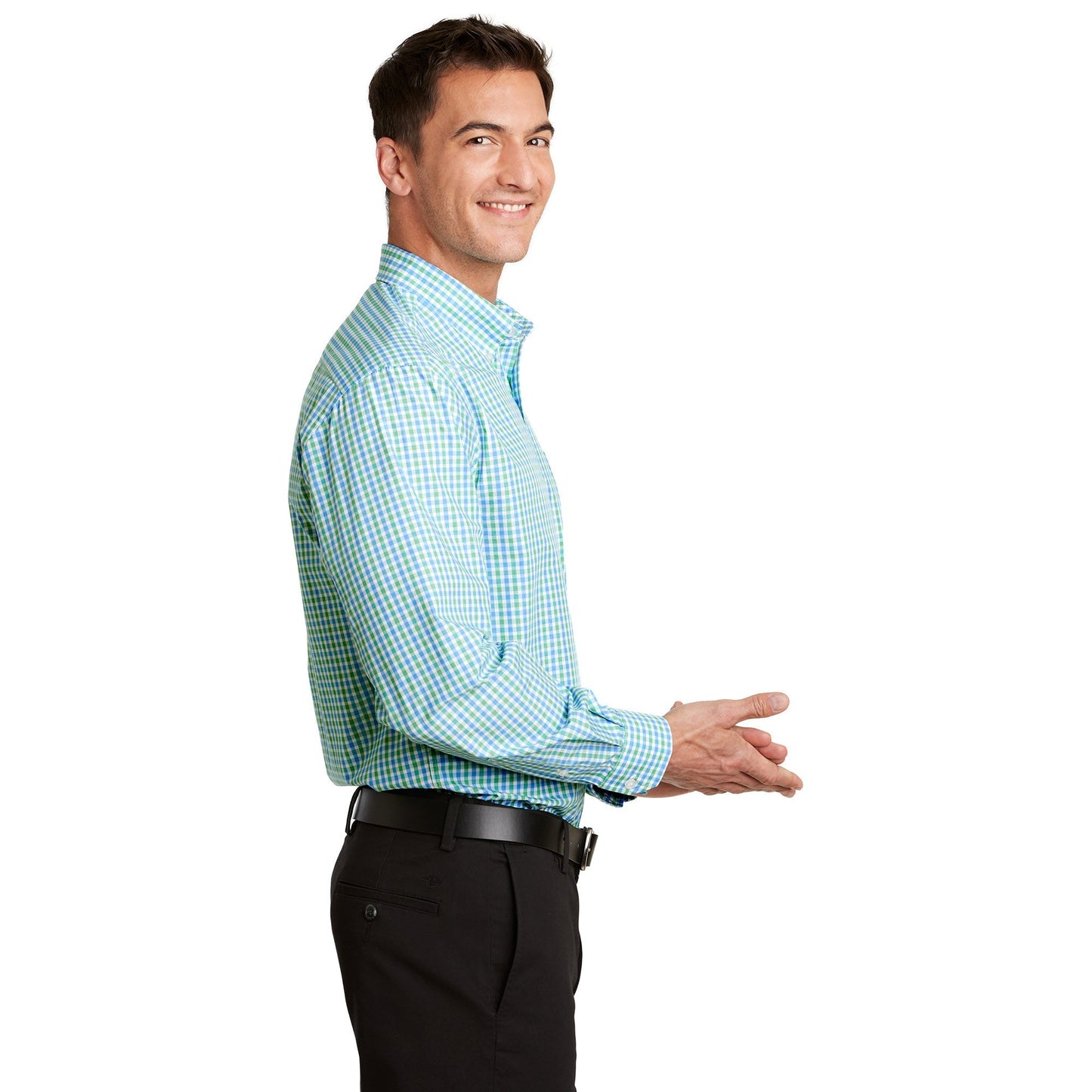 Black/Charcoal Button Up Shirts - Port Authority - Stylish