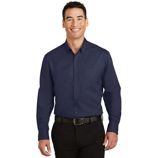 True Navy Button Up Shirts - Port Authority - Comfortable Fit