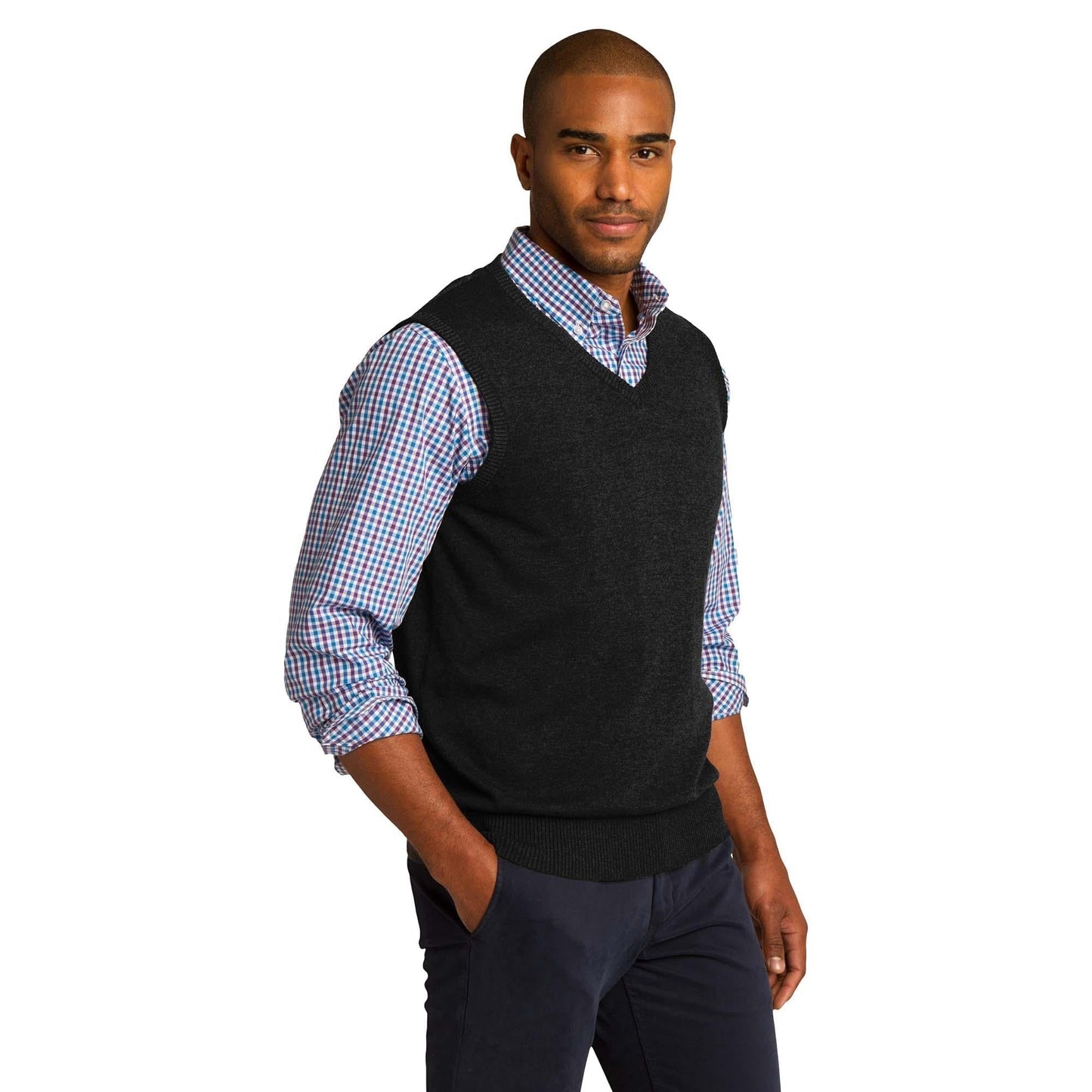 Black Vests - Elegant Sweater - Port Authority - Versatile Fit