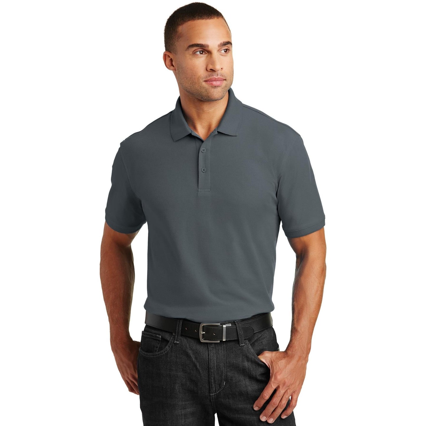 Deep Black Polo Shirt - Port Authority - Stylish Design - Comfortable