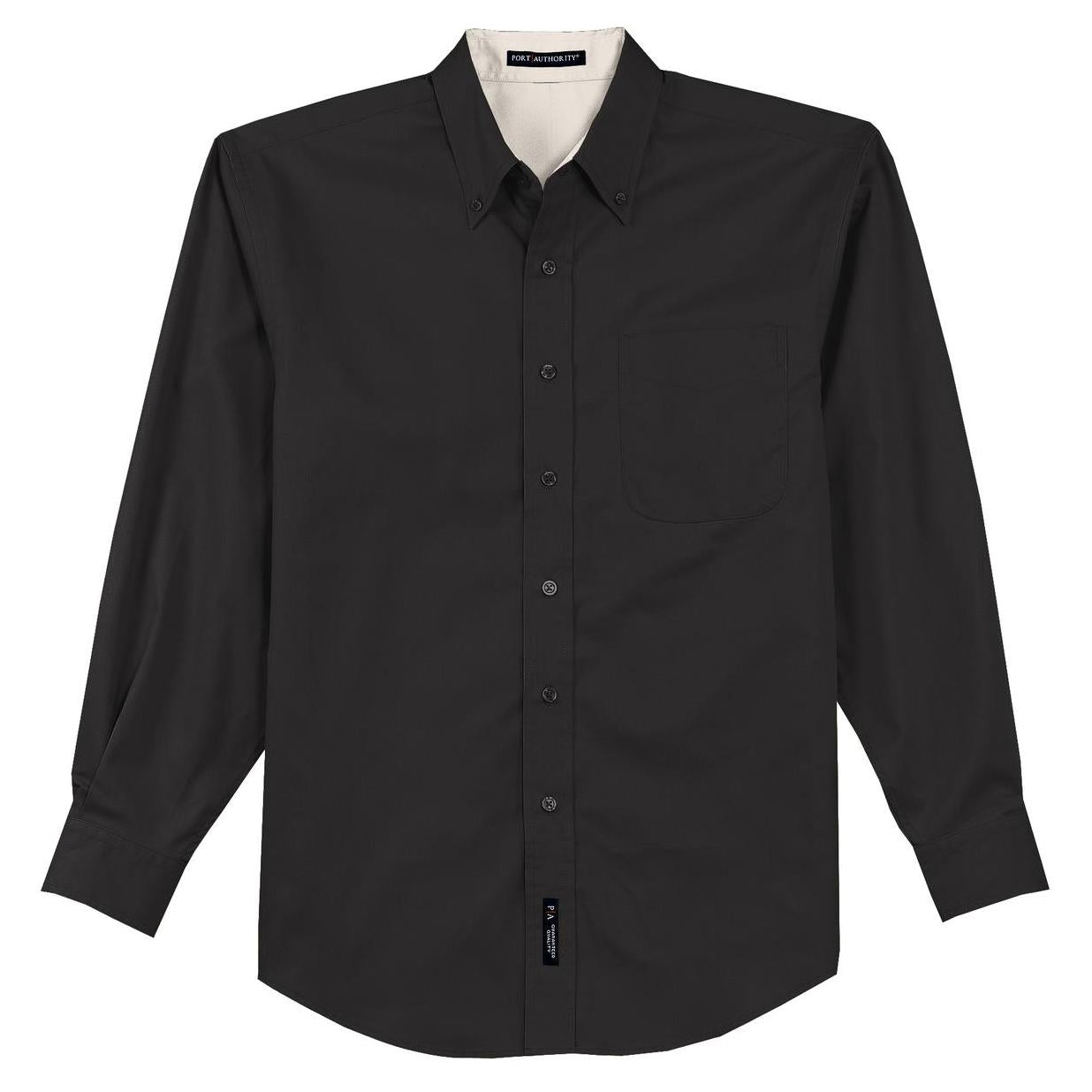 Black/Light Stone Button Up Shirt - Port Authority - Easy Care