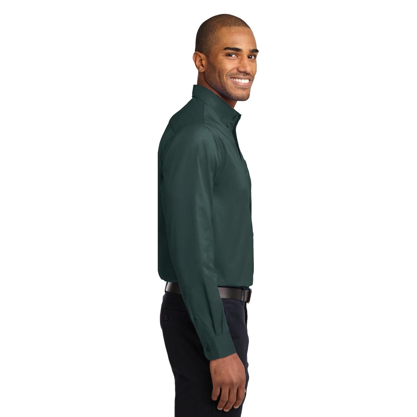 Black/Light Stone Button Up Shirt - Port Authority - Easy Care