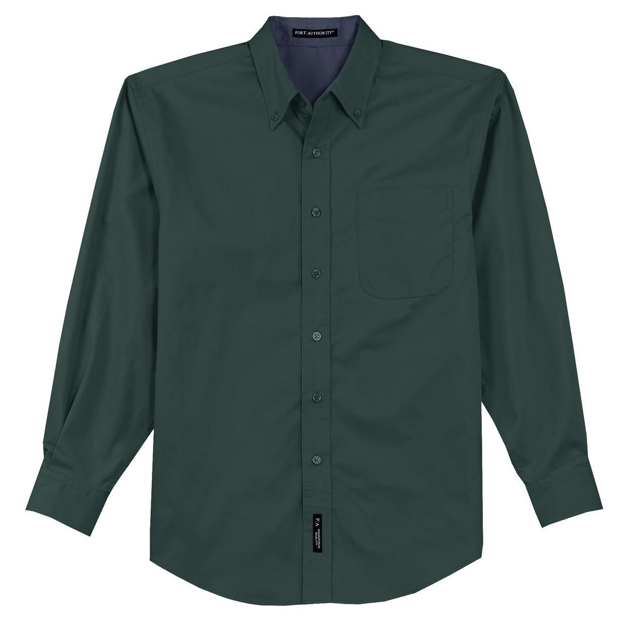 Black/Light Stone Button Up Shirt - Port Authority - Easy Care