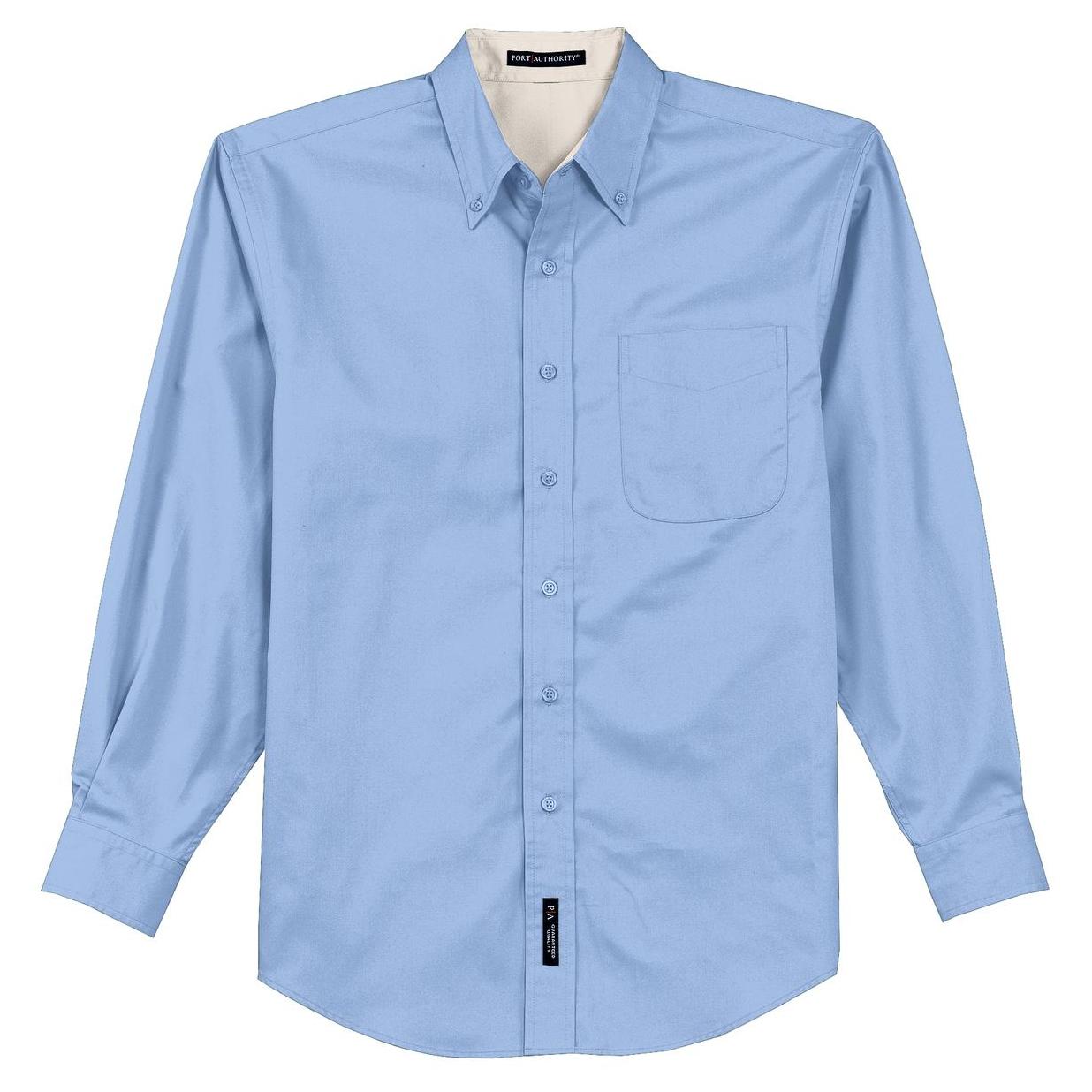 Black/Light Stone Button Up Shirt - Port Authority - Easy Care
