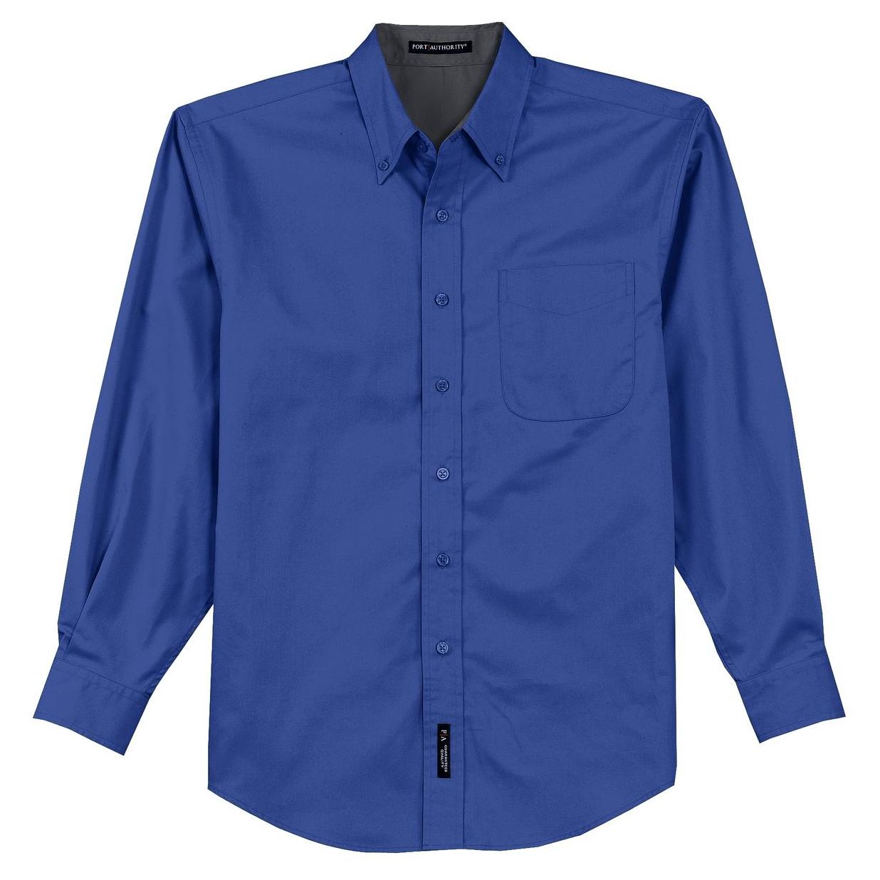 Black/Light Stone Button Up Shirt - Port Authority - Easy Care