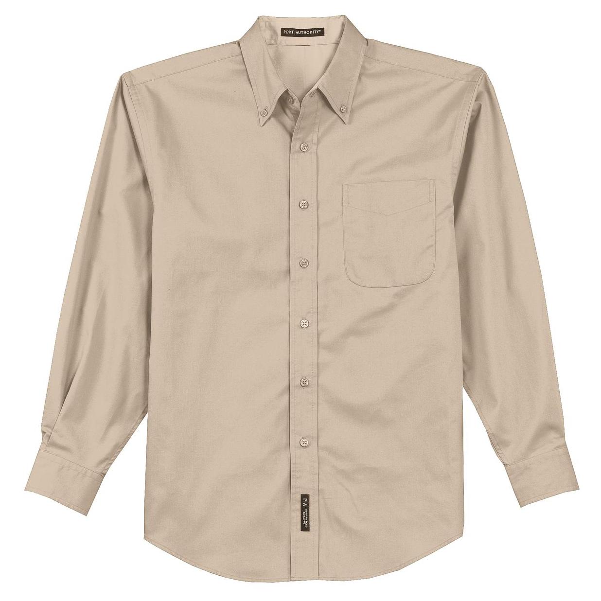 Black/Light Stone Button Up Shirt - Port Authority - Easy Care