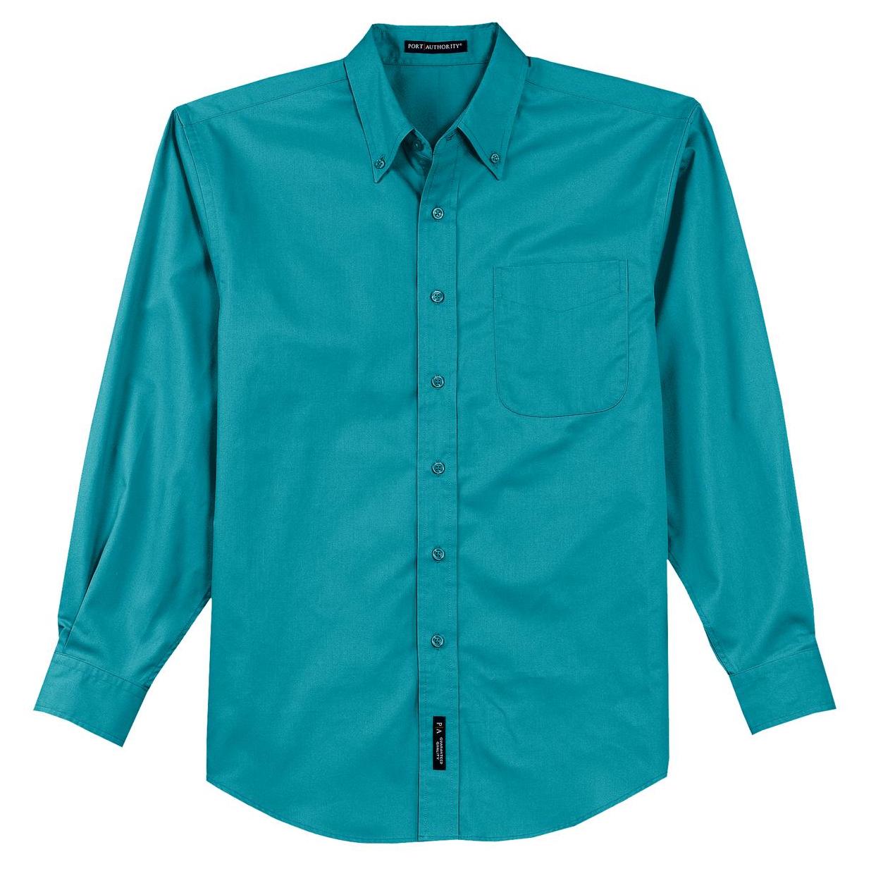 Black/Light Stone Button Up Shirt - Port Authority - Easy Care
