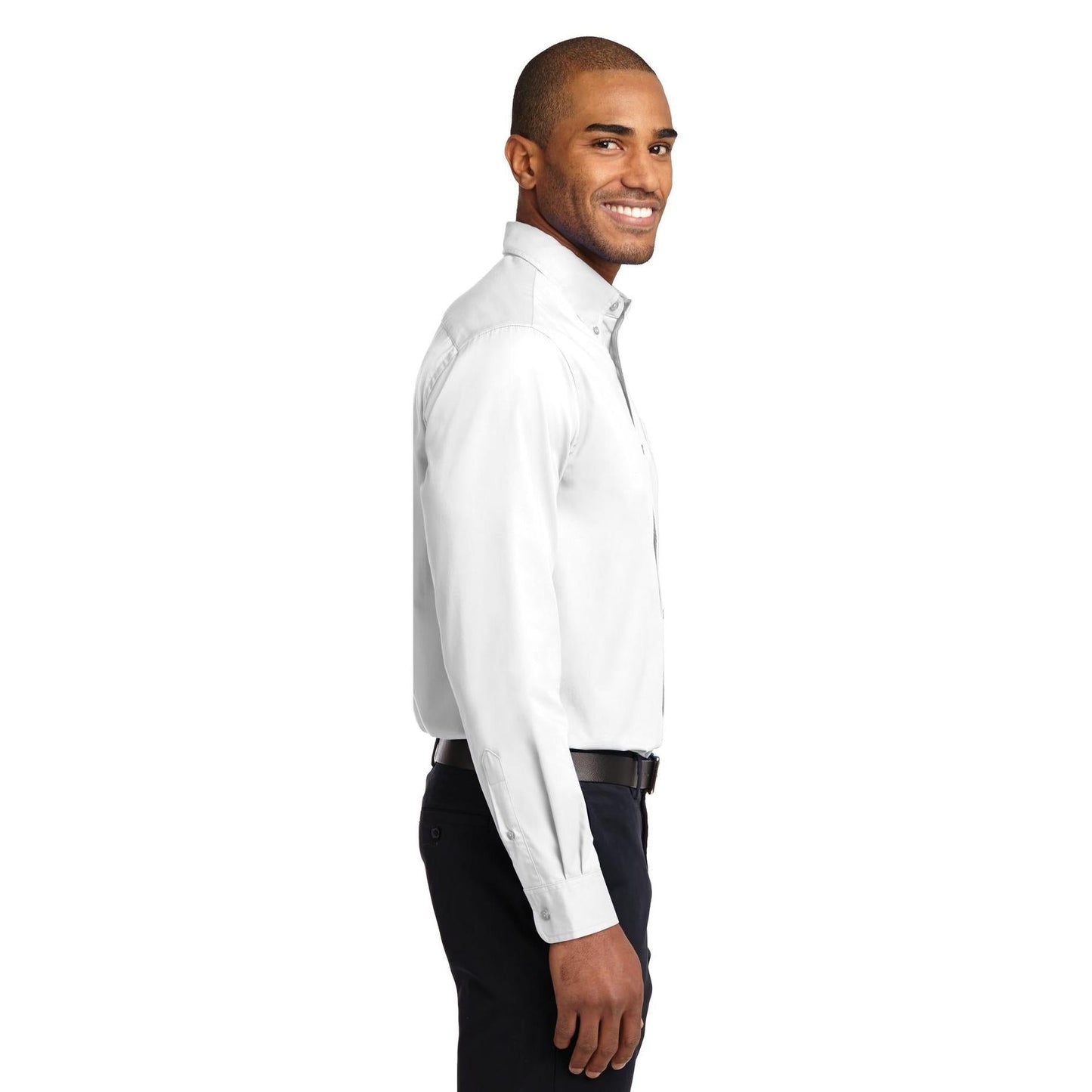 Black/Light Stone Button Up Shirt - Port Authority - Easy Care